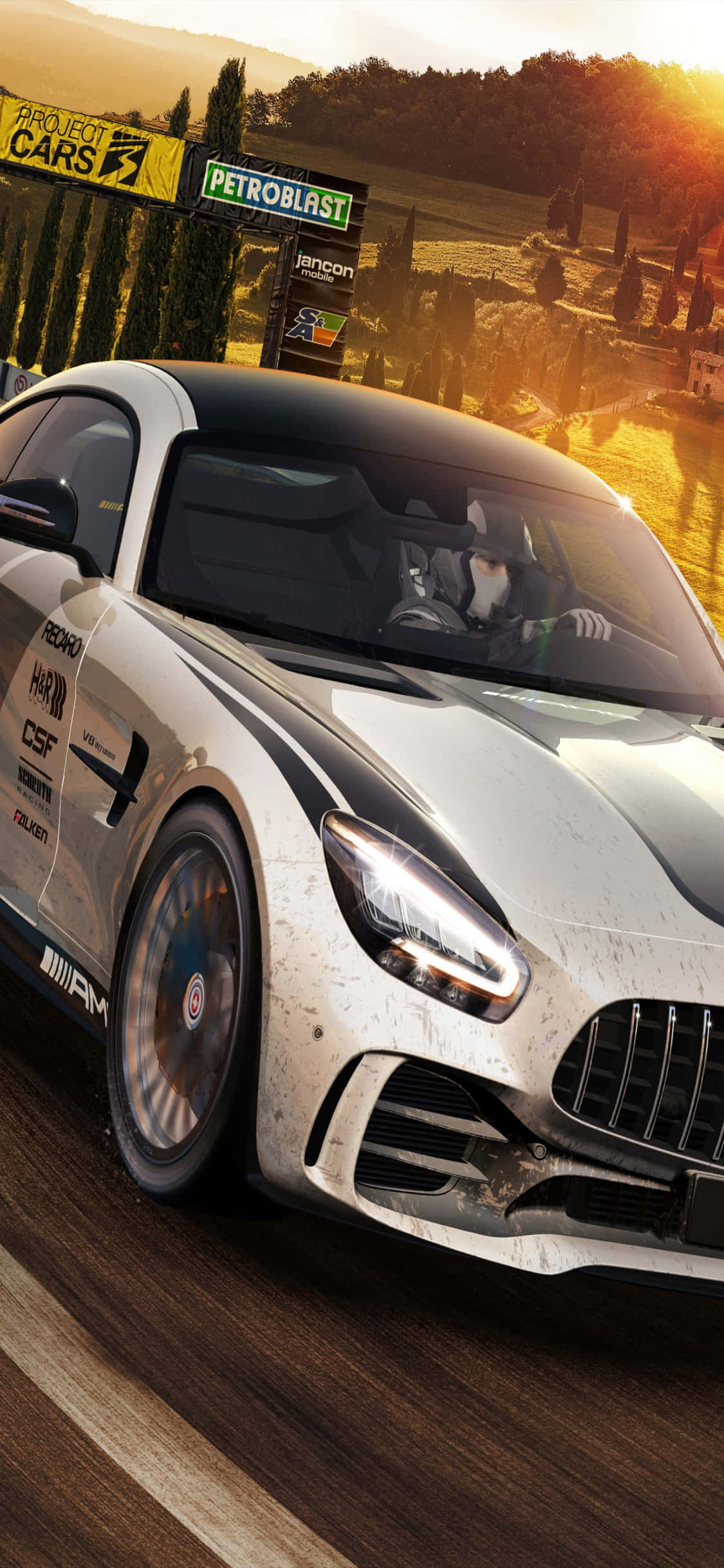 Hình nền iPhone X Project Cars Xám nhạt Mercedes AMG GT Hình nền