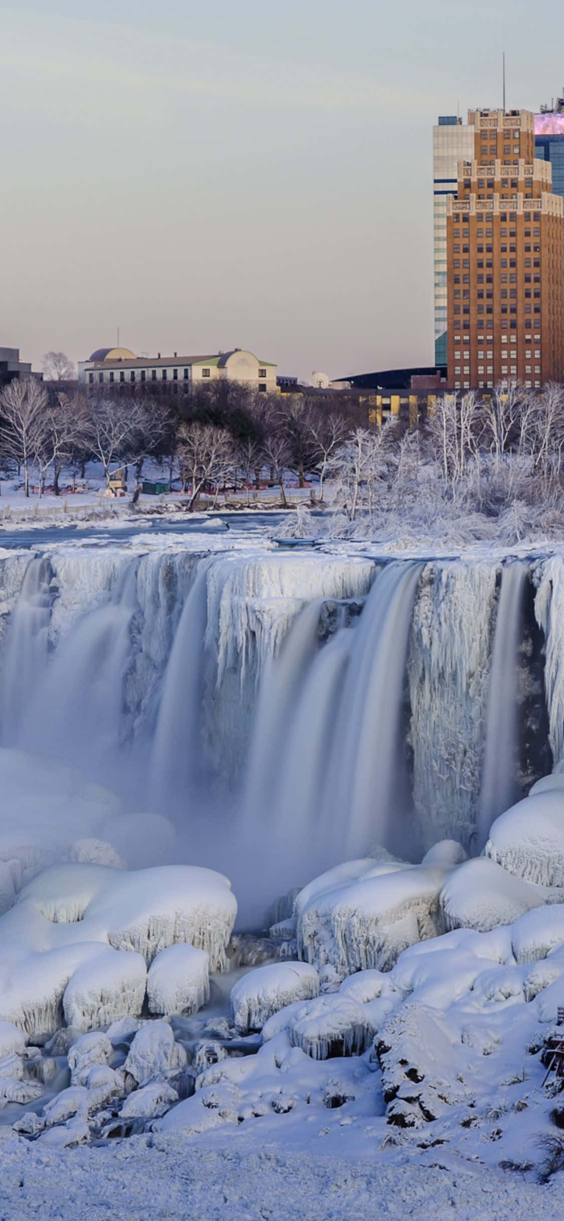 Hình nền iPhone X Thác Niagara đóng băng Hình nền