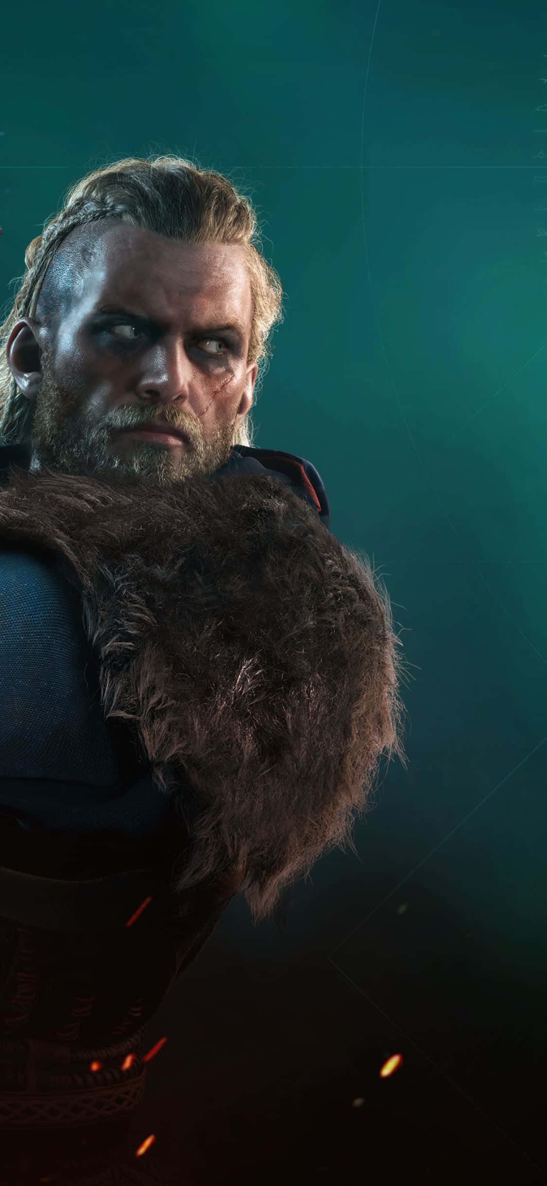 Hình nền iPhone Xs Assassin's Creed Valhalla Khuôn mặt Eivor Hình nền