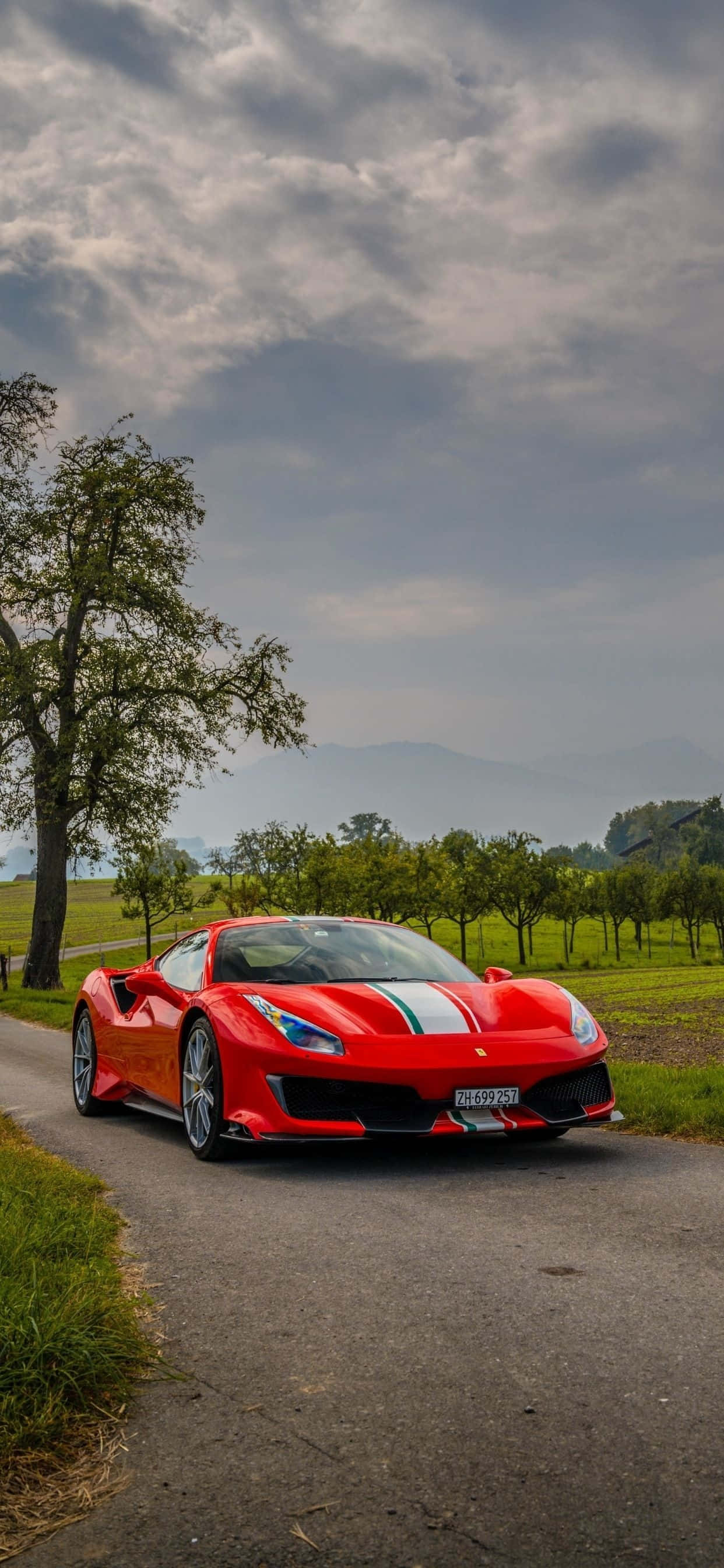Hình nền iPhone Xs Max Ferrari Đỏ Ferrari 488 Pista Hình nền