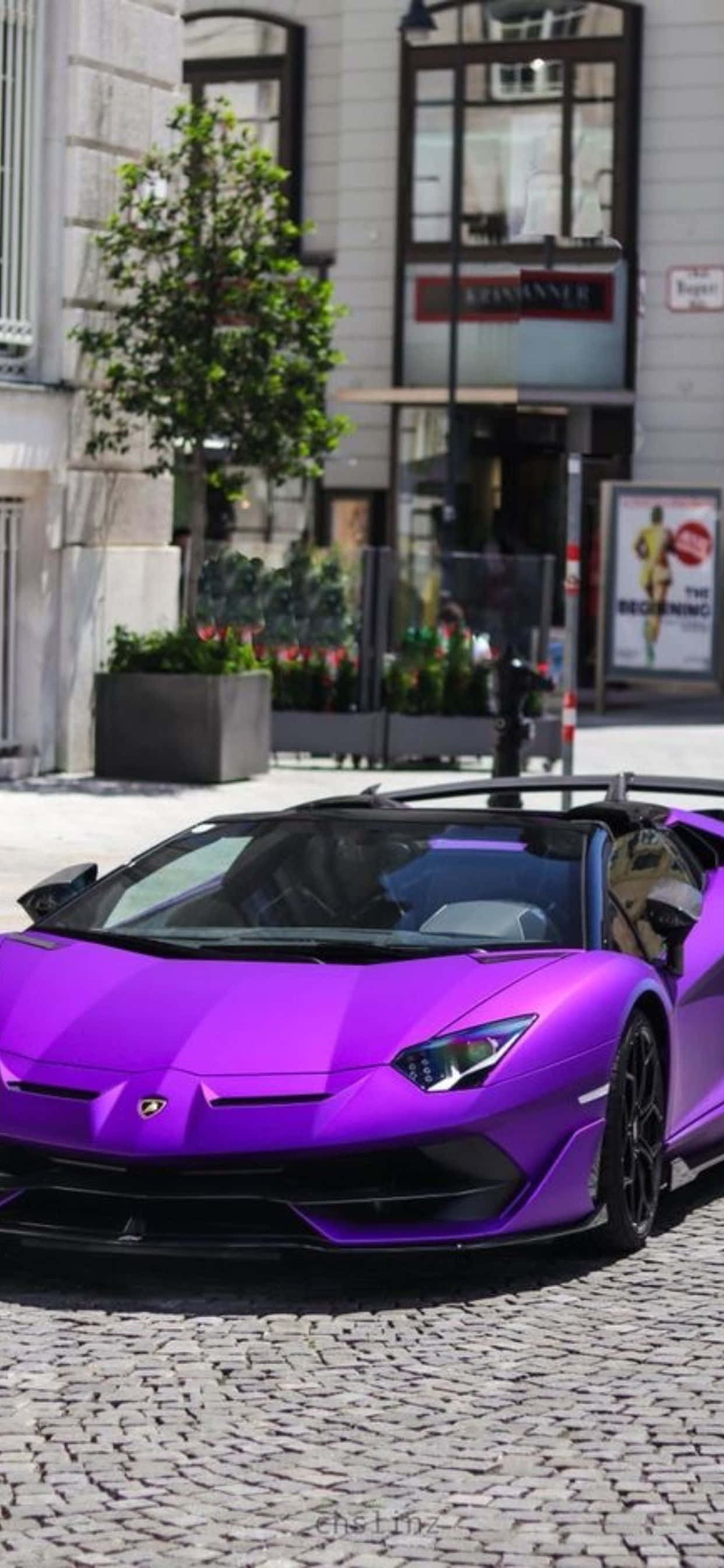 Hình nền iPhone XS Max Lamborghini Purple Aventador Hình nền