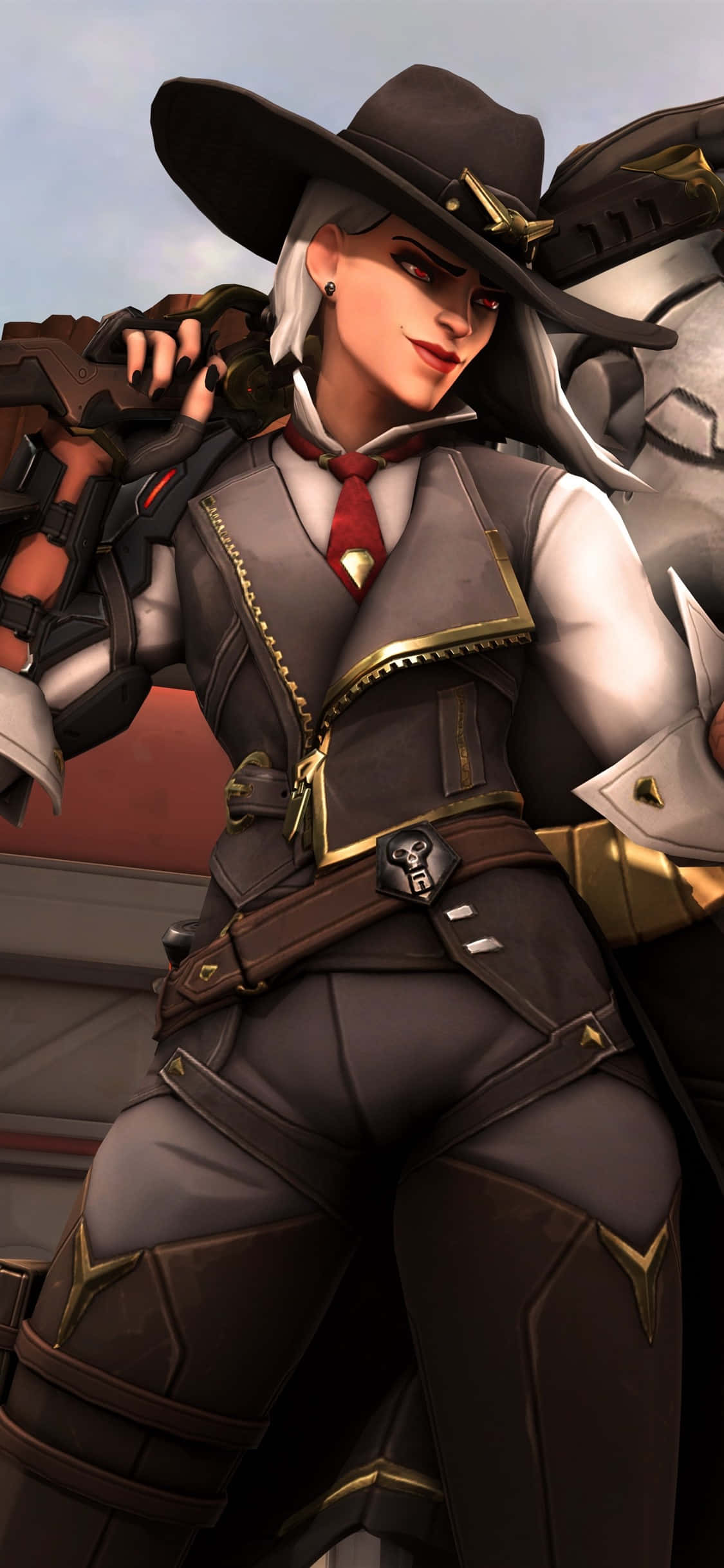 Hình nền iPhone Xs Max Overwatch Ashe cao bồi Hình nền
