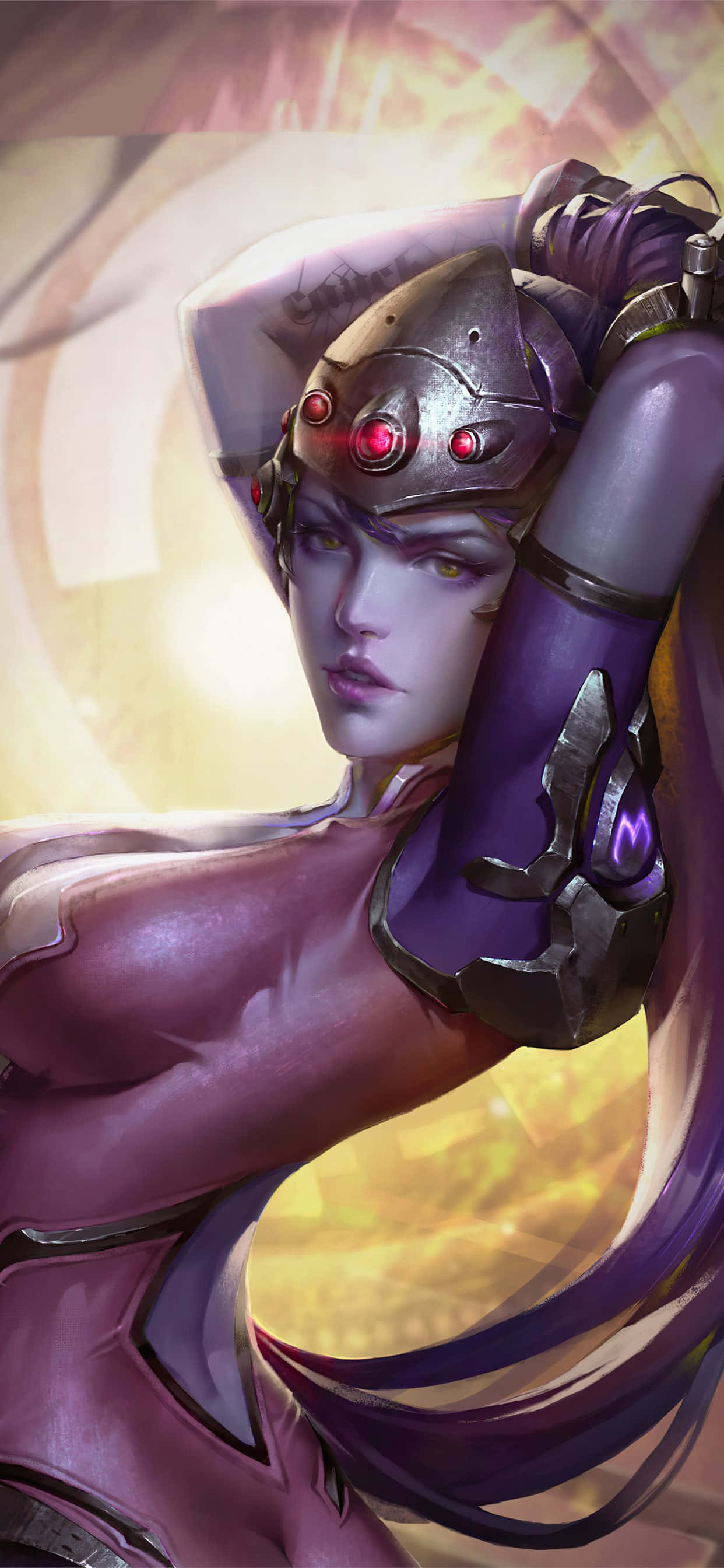 Hình nền iPhone Xs Max Overwatch Widowmaker tạo dáng nóng bỏng Hình nền