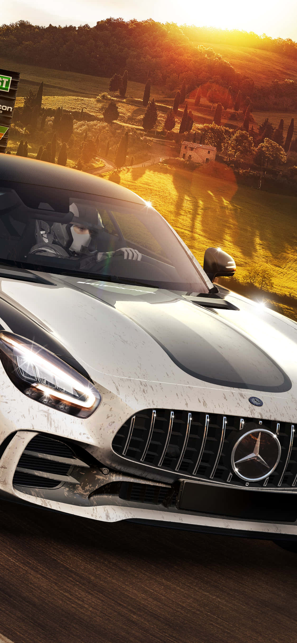 Hình nền iPhone XS Max Project Cars 2 Xe Mercedes Benz màu bạc Hình nền