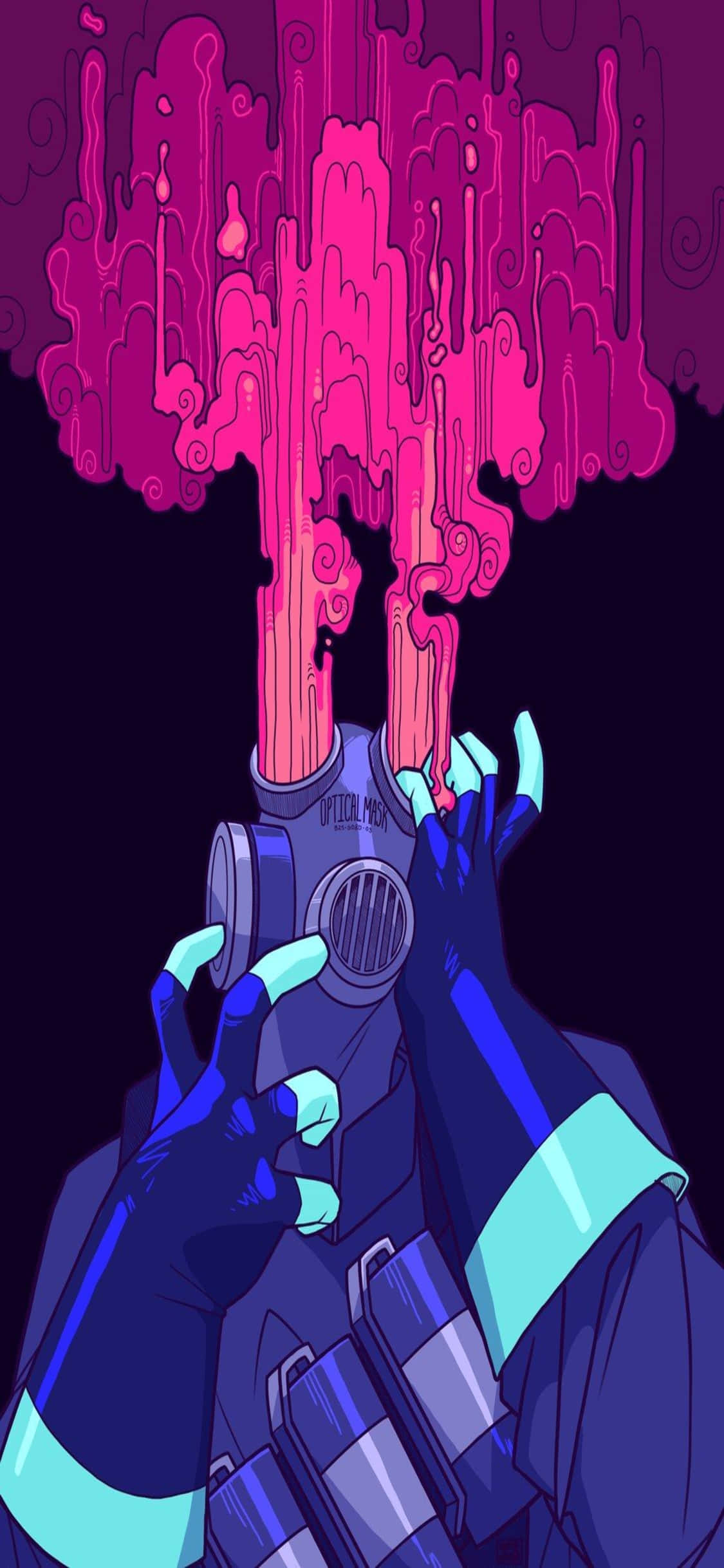 Hình nền iPhone Xs Tf2 Fanart Vẽ Pyro Mắt Tím Lửa Hình nền
