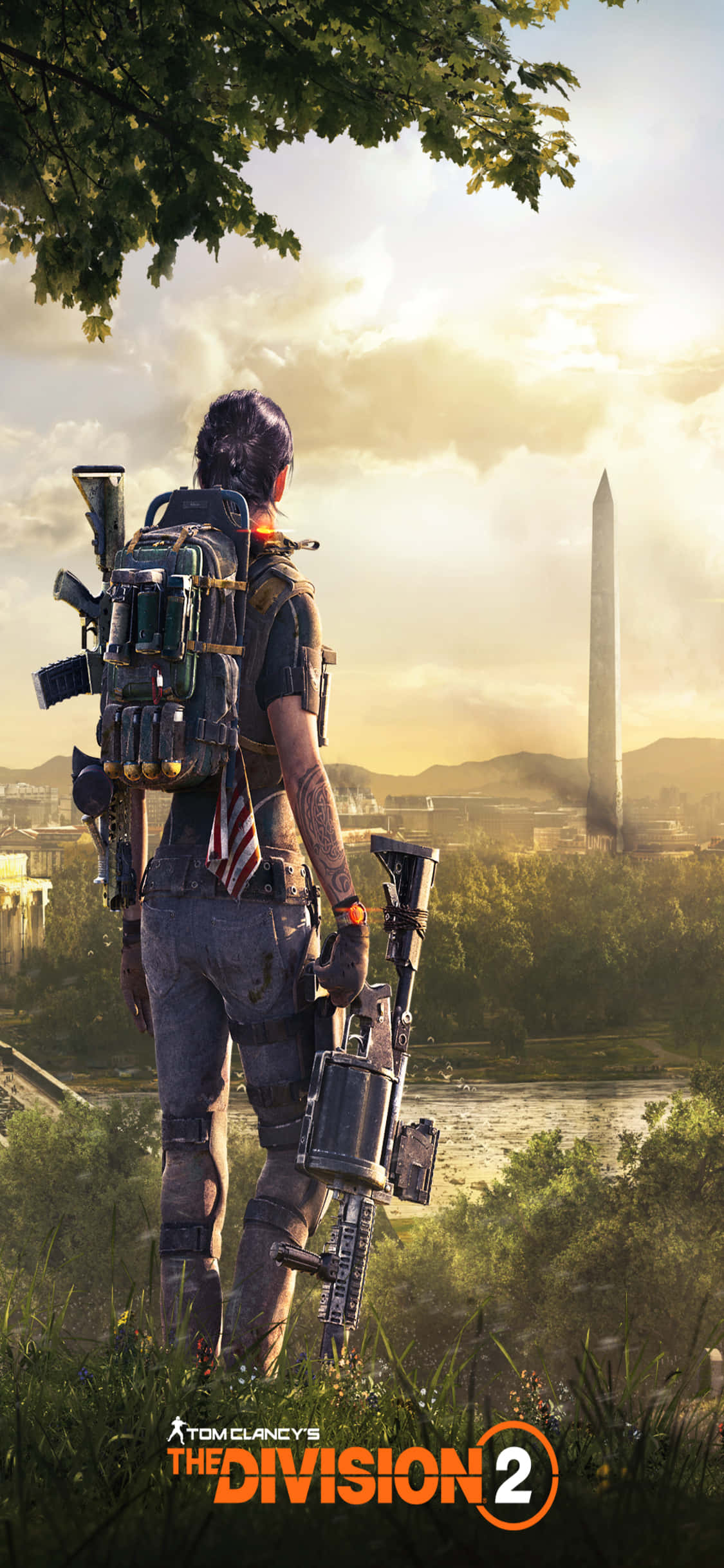 Hình nền iPhone Xs The Division: Người đàn ông với súng phóng lựu Hình nền