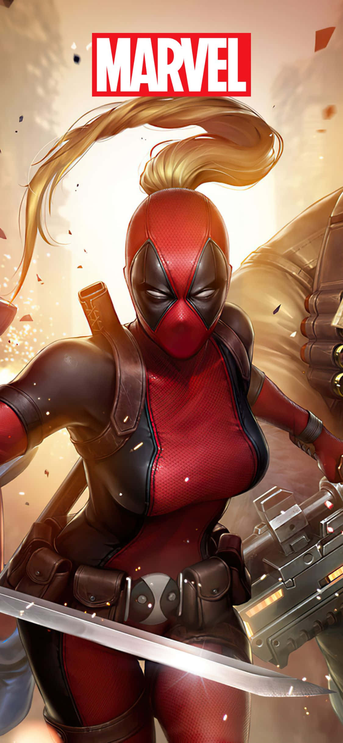 Hình nền Lady Deadpool iPhone XS Marvel Hình nền