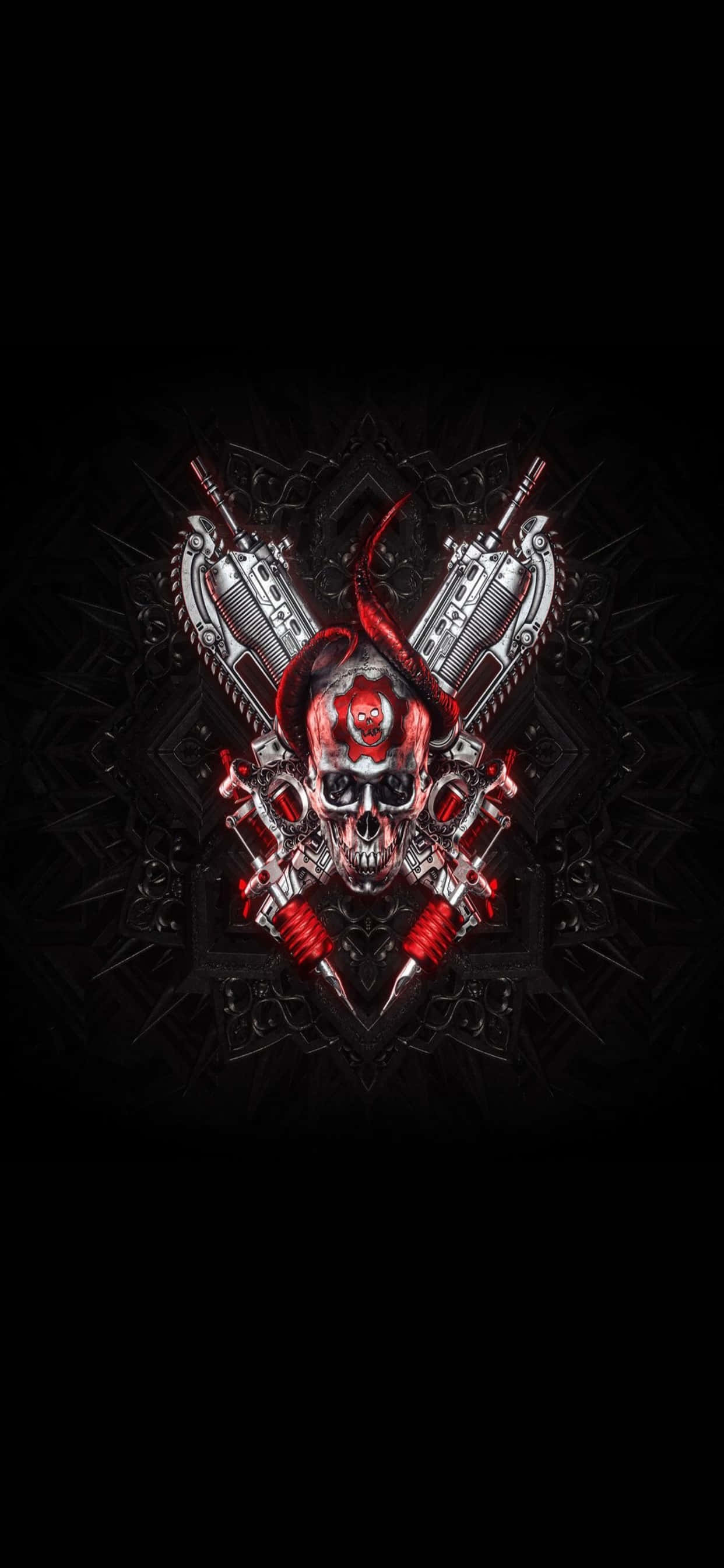 Hình nền logo đối xứng Gears of War 5 cho iPhone XS Max Hình nền