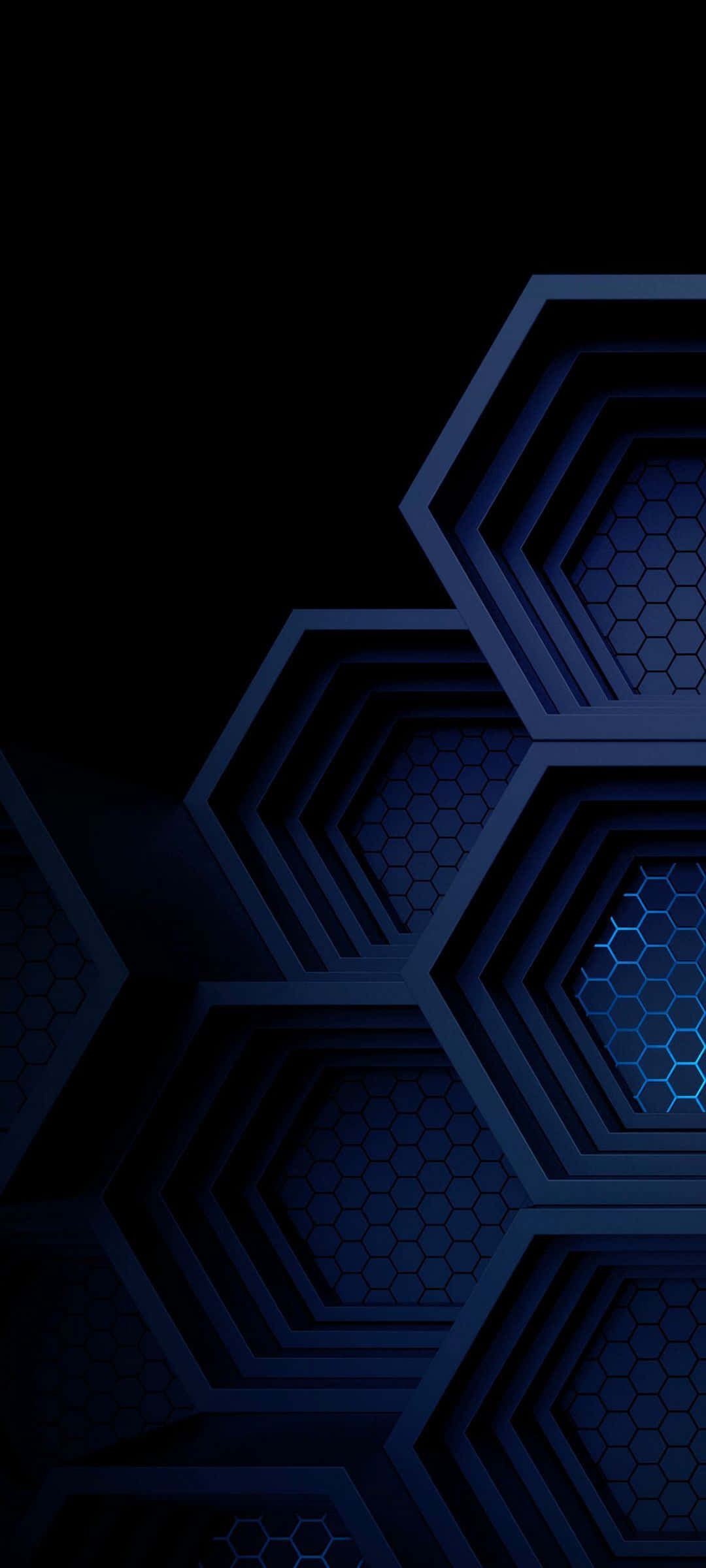 Hình nền lục giác AMOLED xanh Hình nền