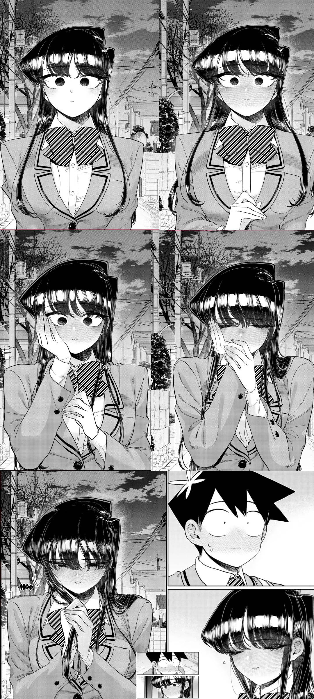 Hình nền manga Nhật đen trắng Komi San Hình nền