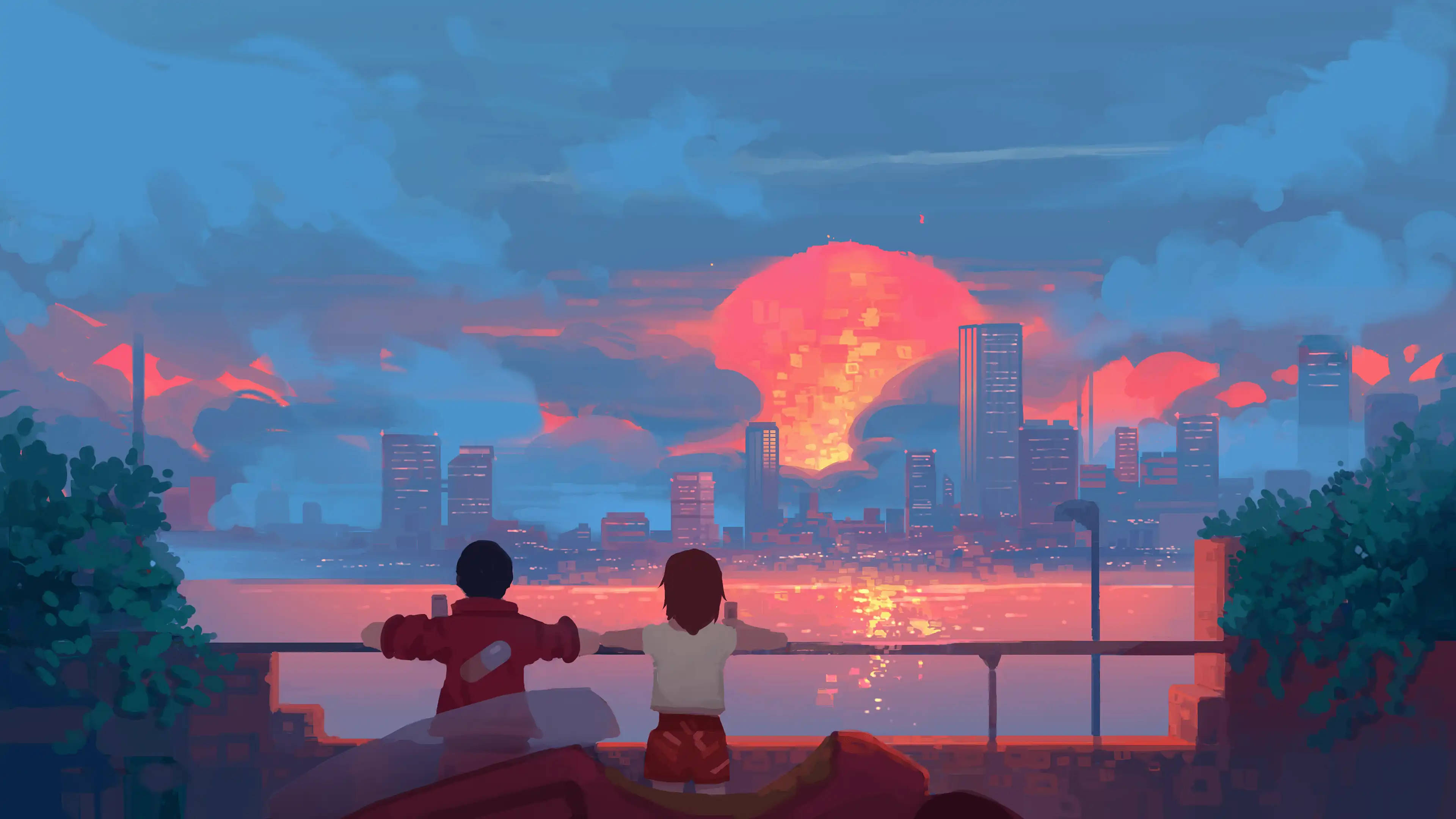 Hình nền máy tính nghệ thuật anime Akira đậm chất thẩm mỹ Hình nền