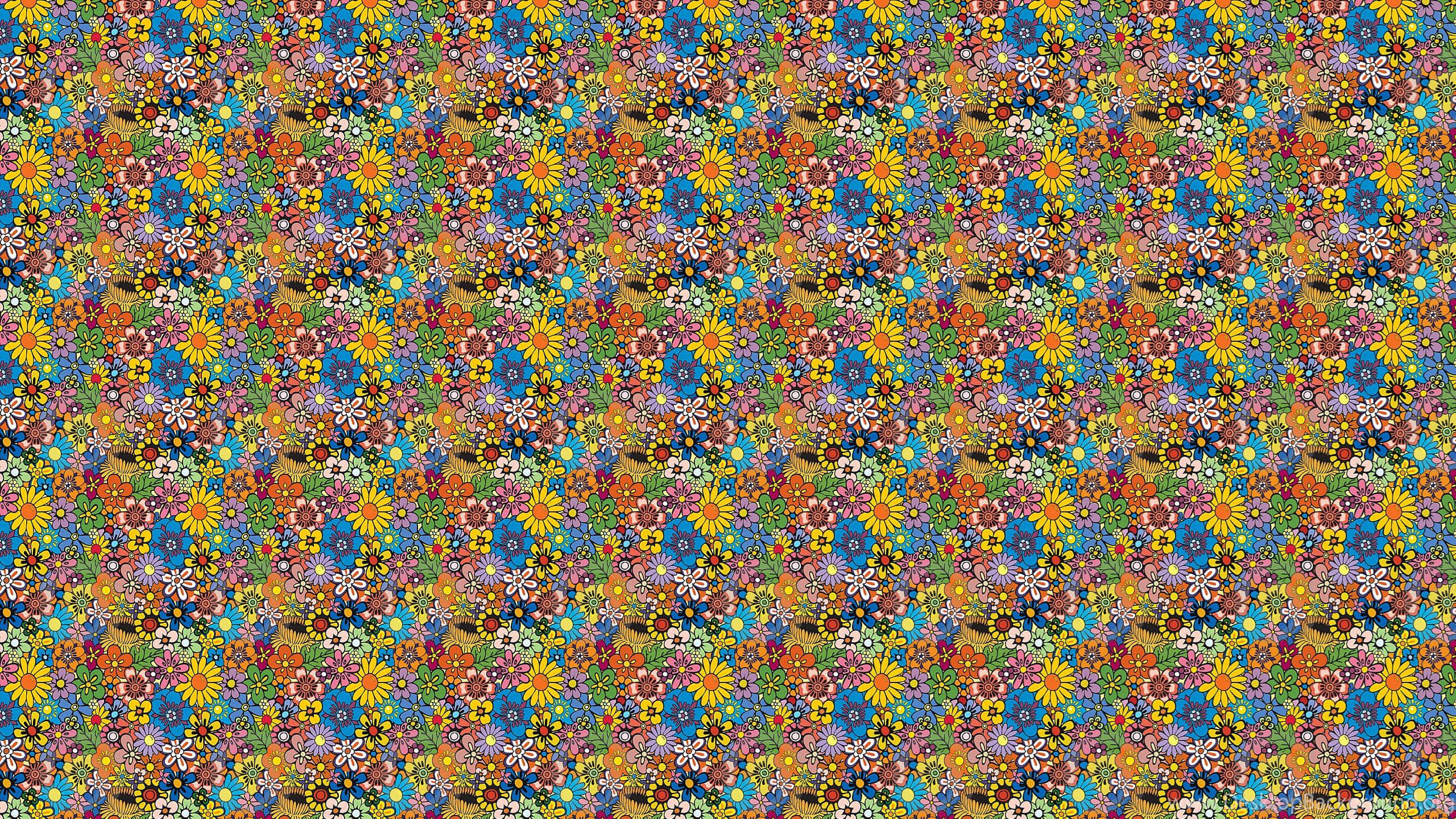 Hình nền máy tính phong cách thập niên 70 với ảnh mắt ma thuật Autostereogram Hình nền