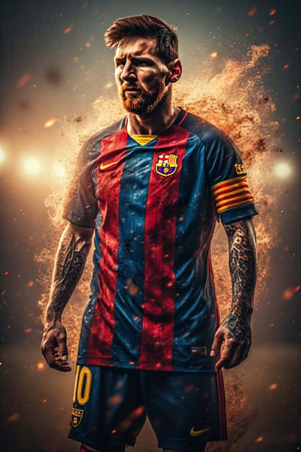 Hình nền Messi huyền thoại phong cách fantasy 4K Hình nền