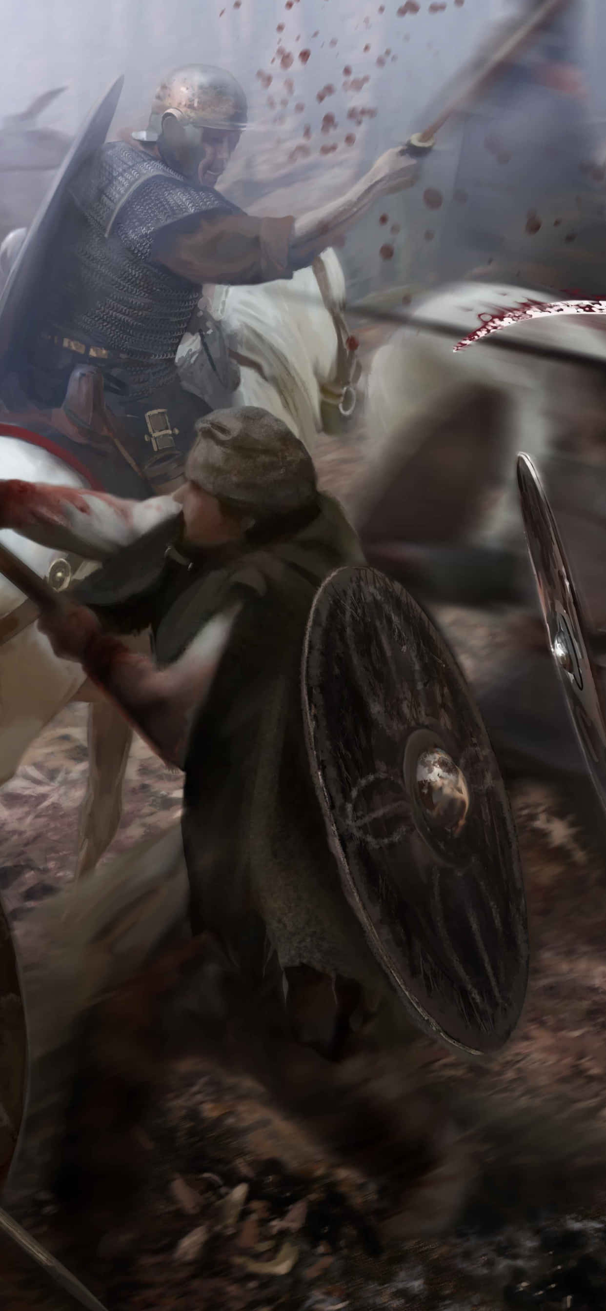 Hình nền minh họa Chiến binh man rợ Total War Attila cho iPhone XS Max Hình nền