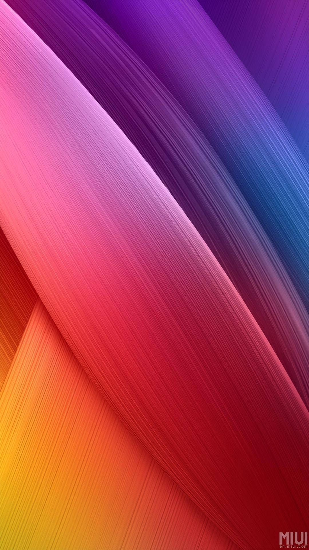 Hình nền MIUI rực rỡ với các vệt tím, cam và đỏ Hình nền