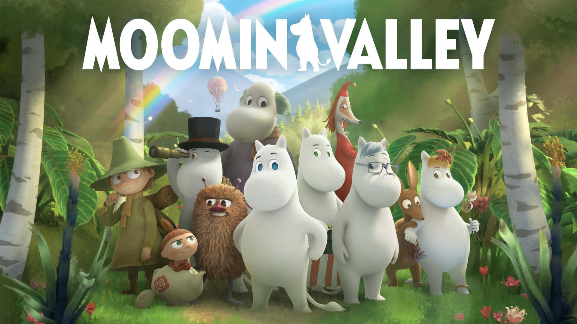 Hình nền Moomin với nhiều nhân vật Hình nền