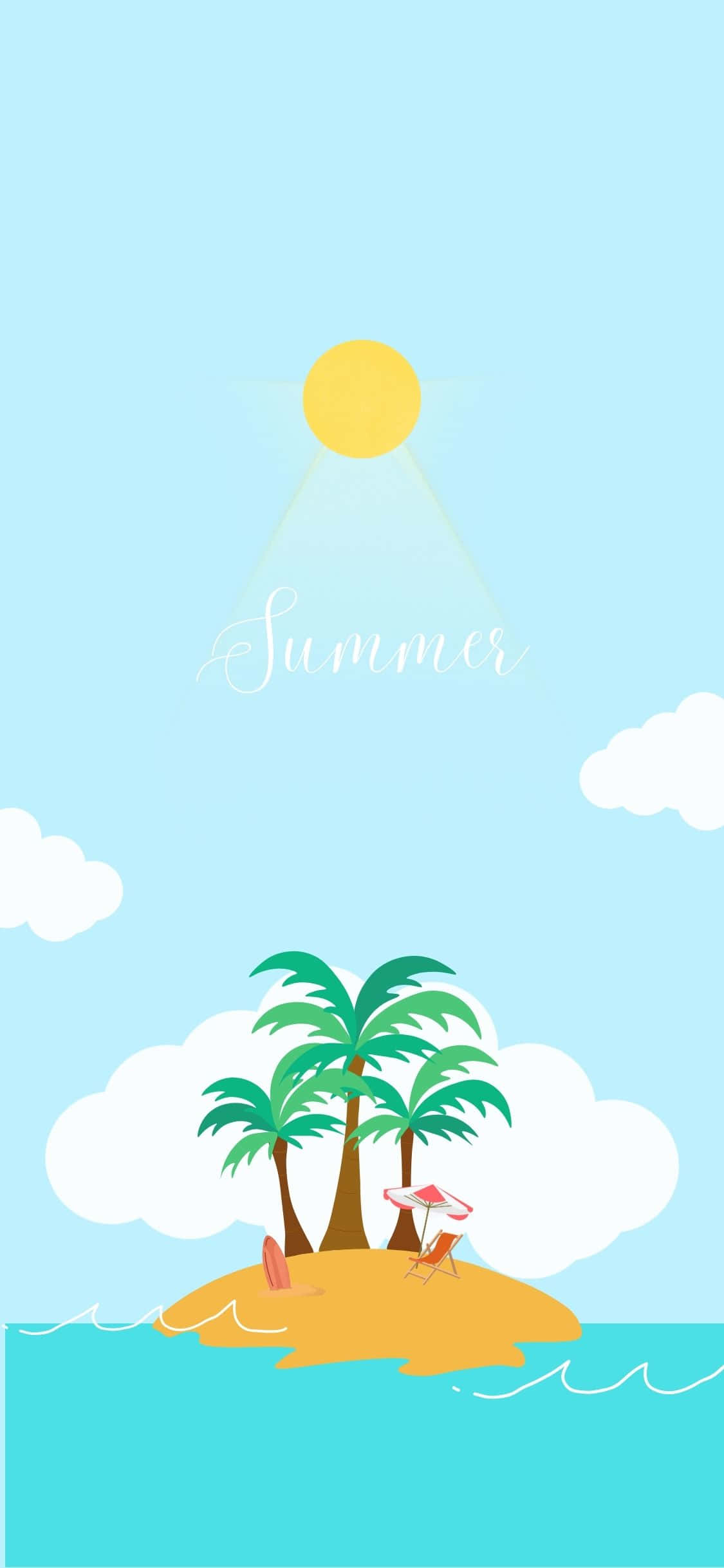 Hình nền mùa hè Palm Trees Over Island cho iPhone X Hình nền