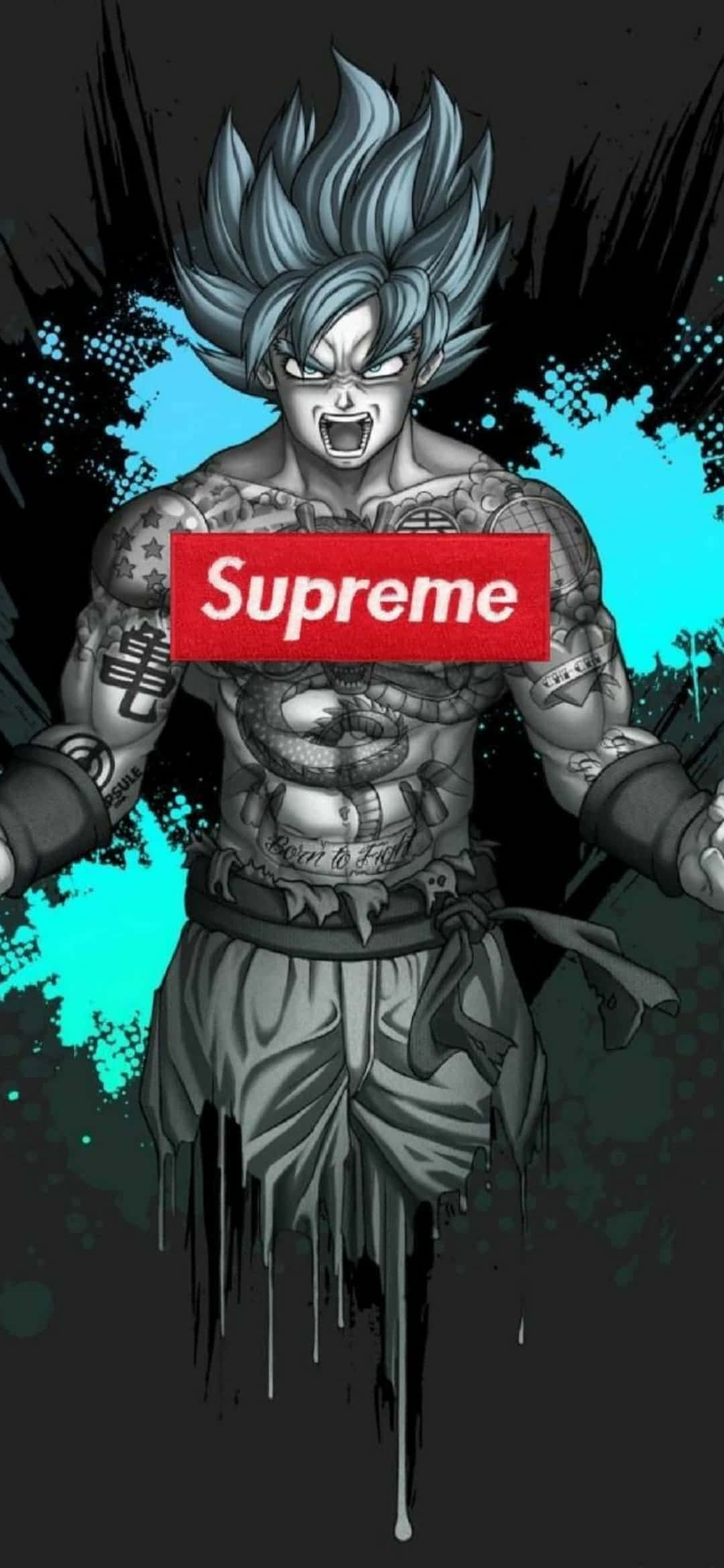 Hình nền nghệ thuật số Supreme Drip Goku tuyệt đỉnh Hình nền