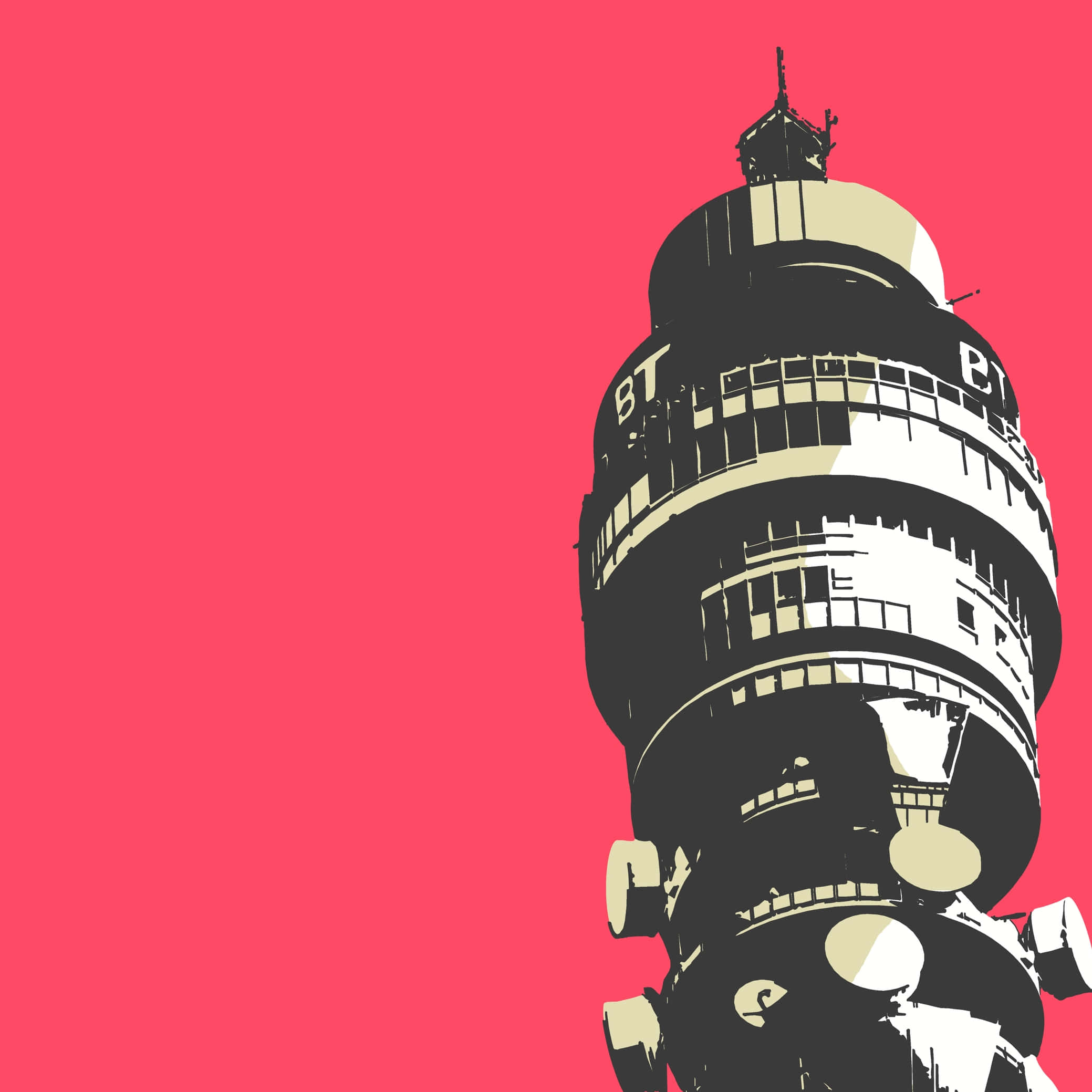 Hình nền đỏ thẩm mỹ BT Tower di động Hình nền