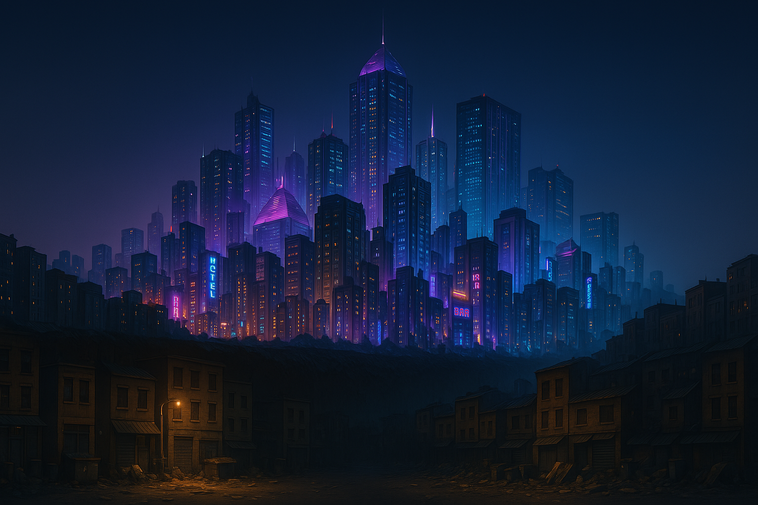 Hình nền phong cách thành phố Neon Hình nền