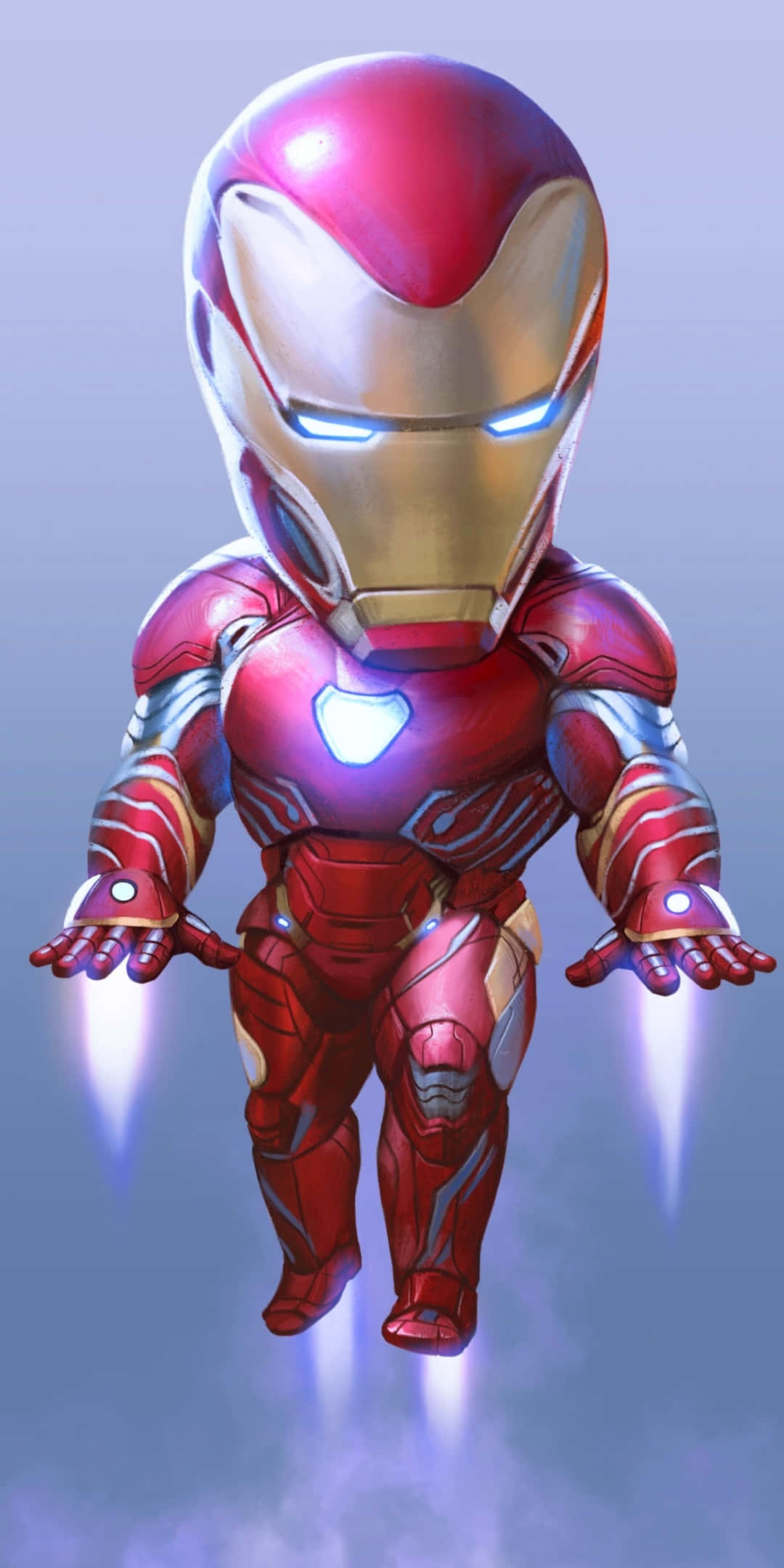 Hình nền Pixel 3 Iron Man Chibi đang bay Hình nền