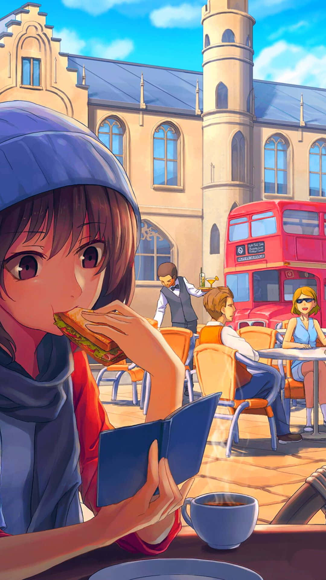 Hình nền quán cà phê Anime Hình nền