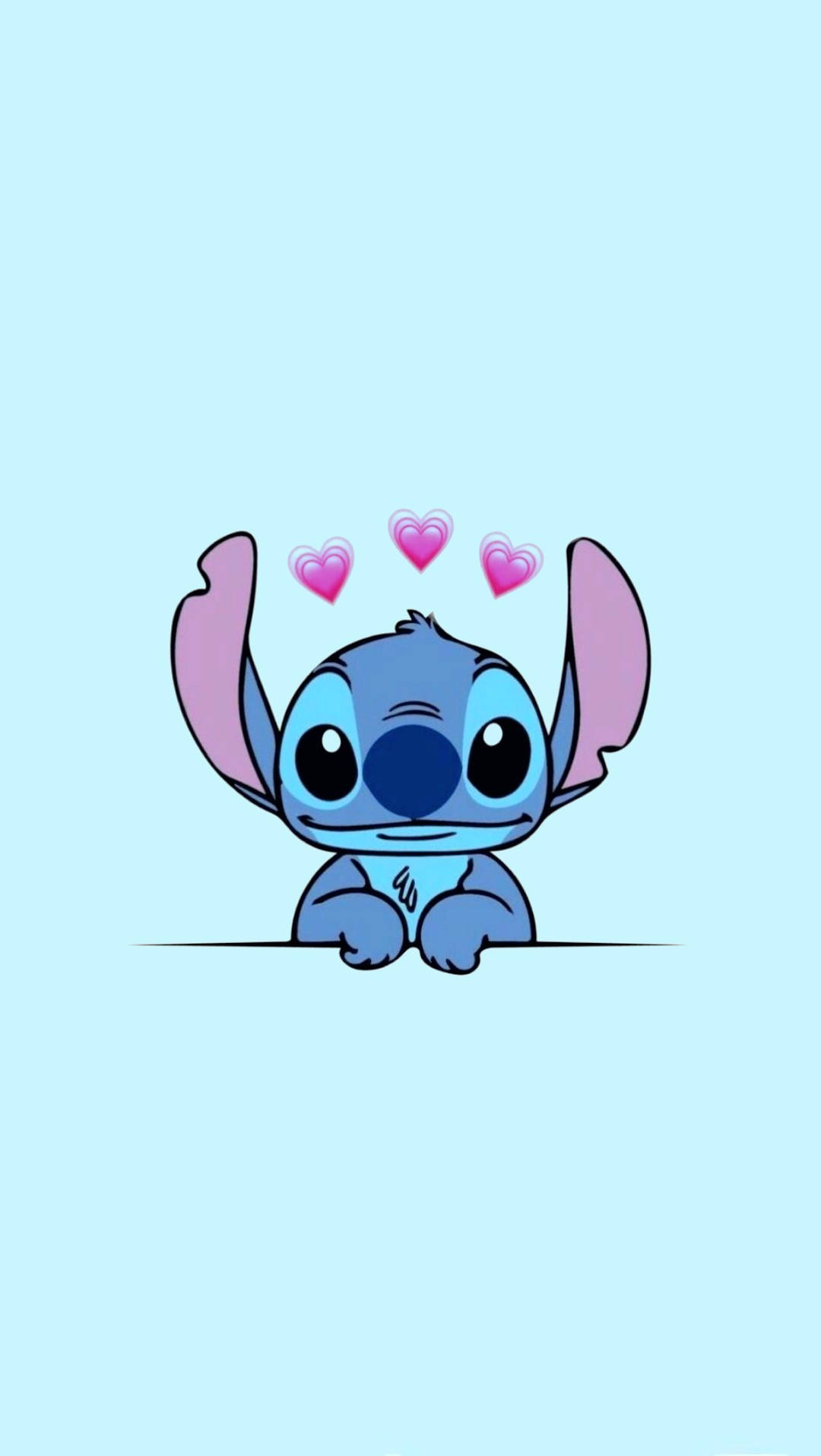Hình nền Stitch xanh dễ thương cho iPhone Hình nền