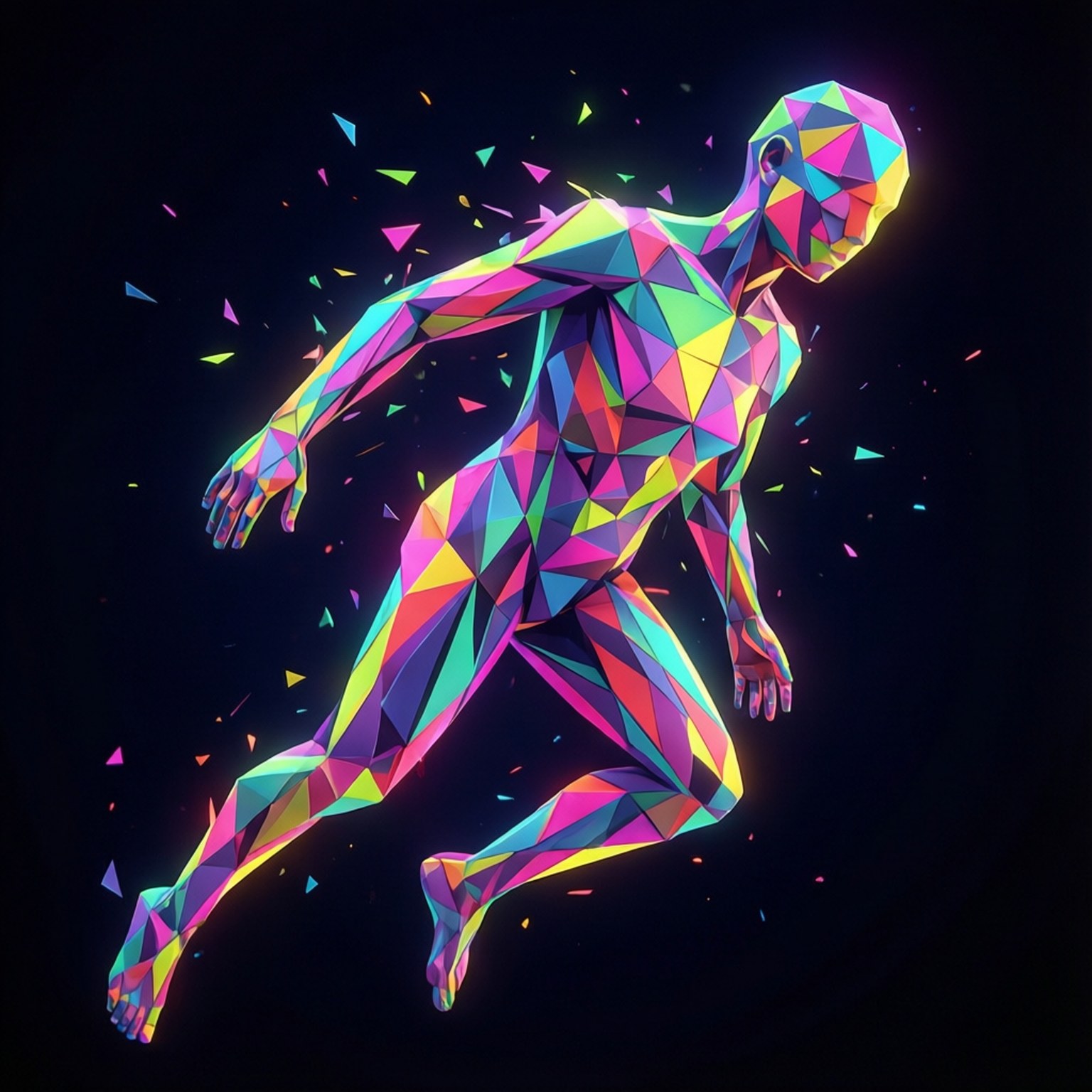 Hình người neon hình học Hình nền