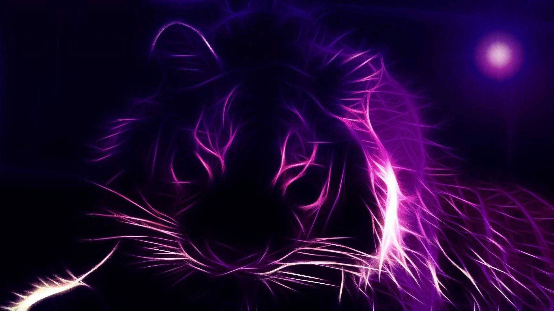 Hổ Báo Tím Neon Thẩm Mỹ Hình nền