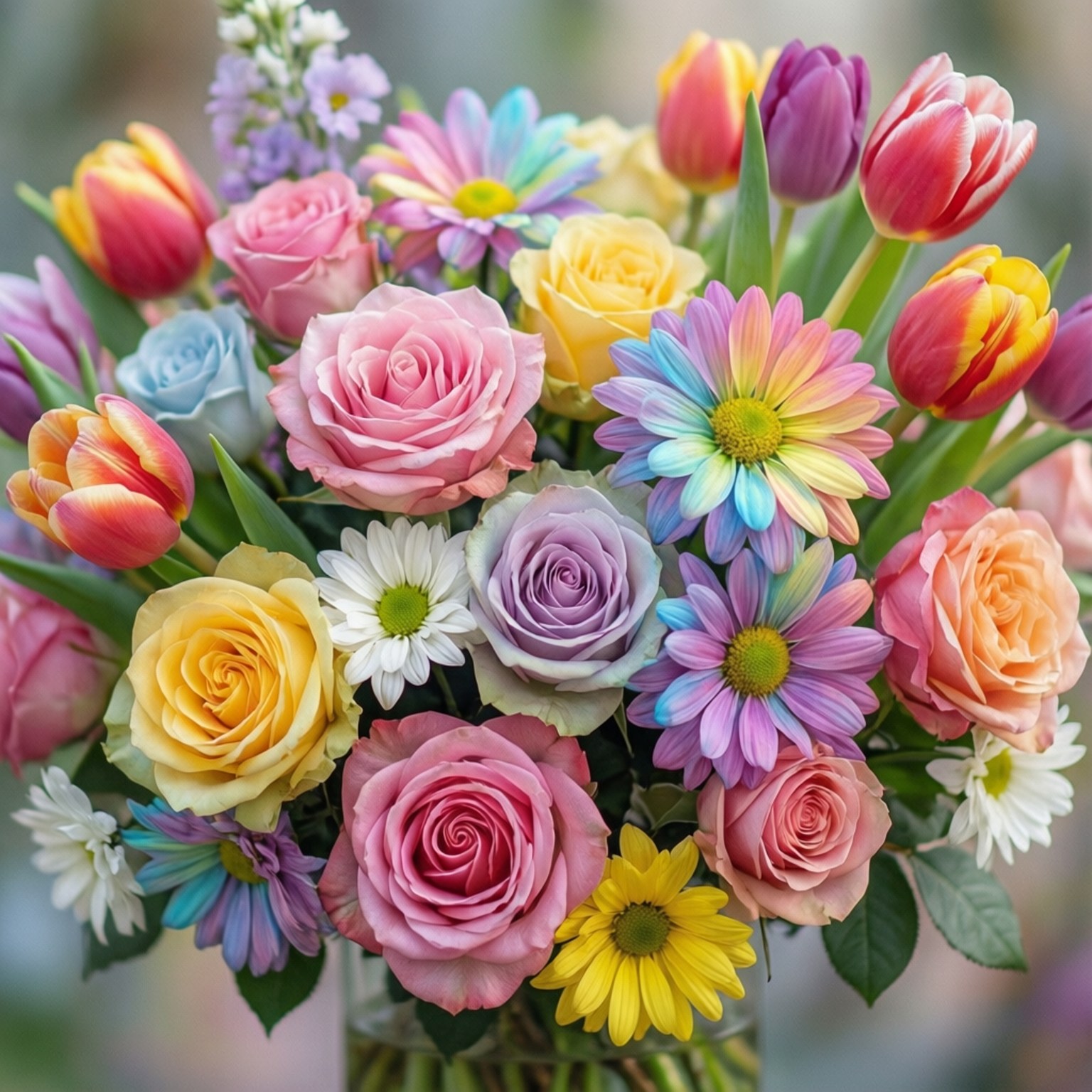 Hoa Cầu Vồng Pastel Hình nền