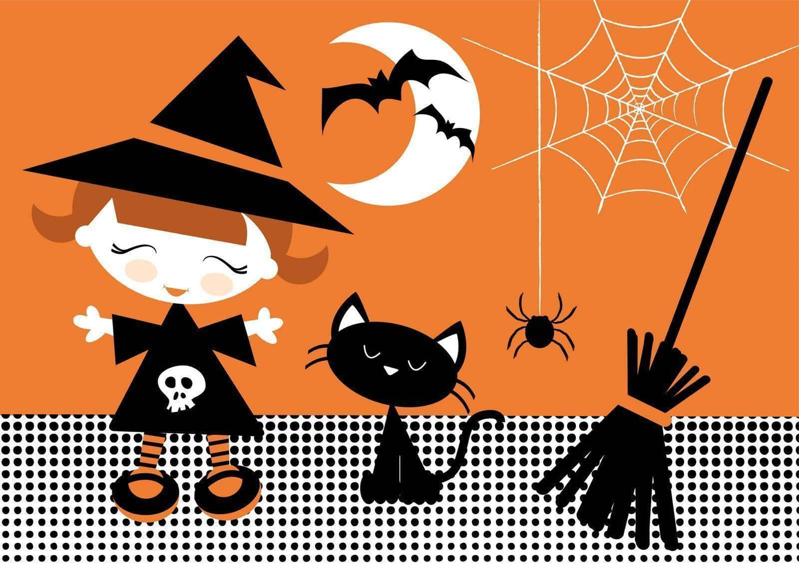 Hòa mình vào không khí Halloween với bộ trang phục dễ thương này! Hình nền