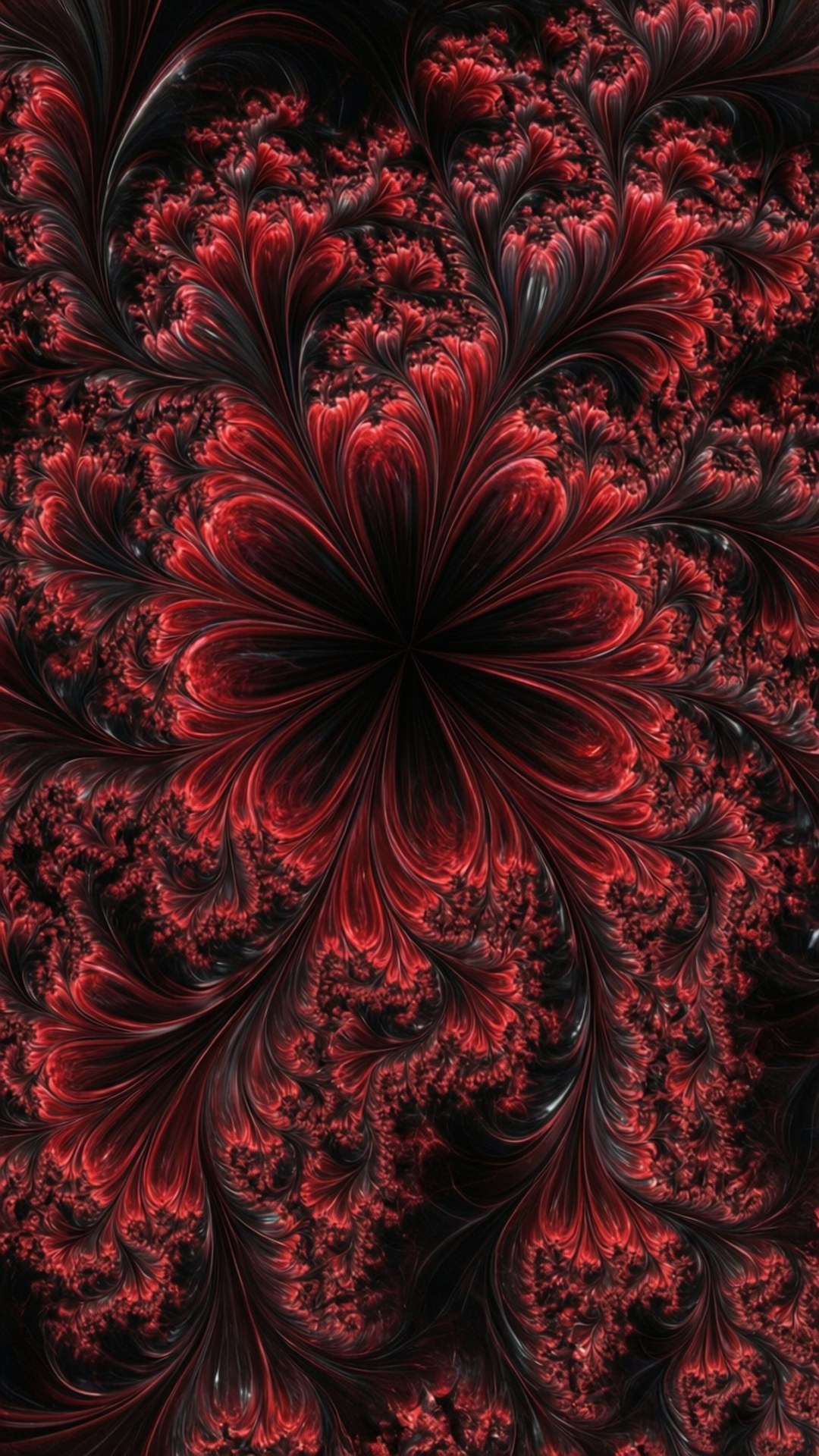 Hoa Nở Fractal Tối Màu Hình nền