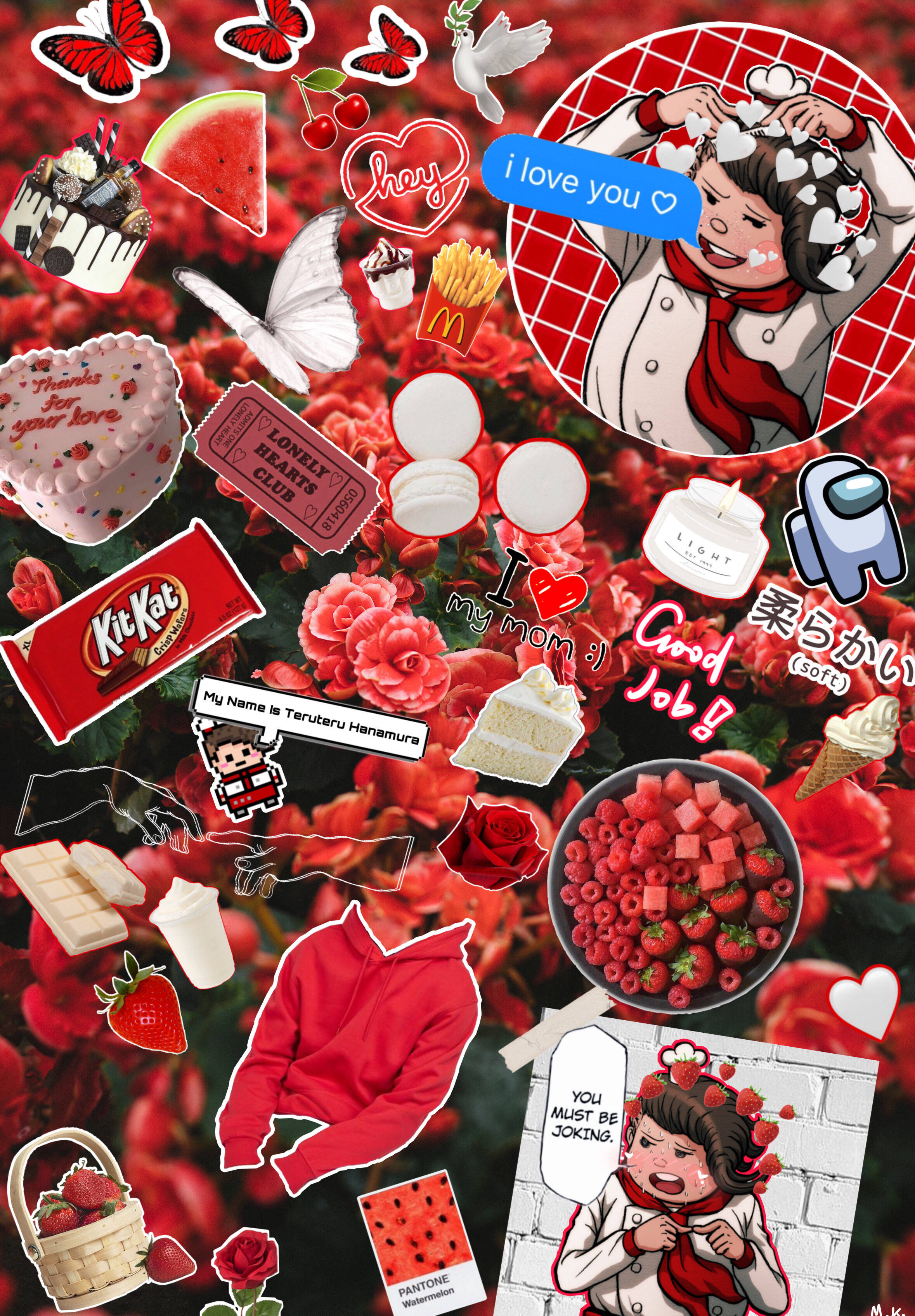 Hoa Đỏ Kitkat Picsart Hình nền