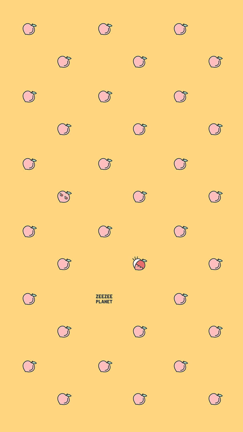 Hoa quả đào màu vàng pastel dễ thương Hình nền