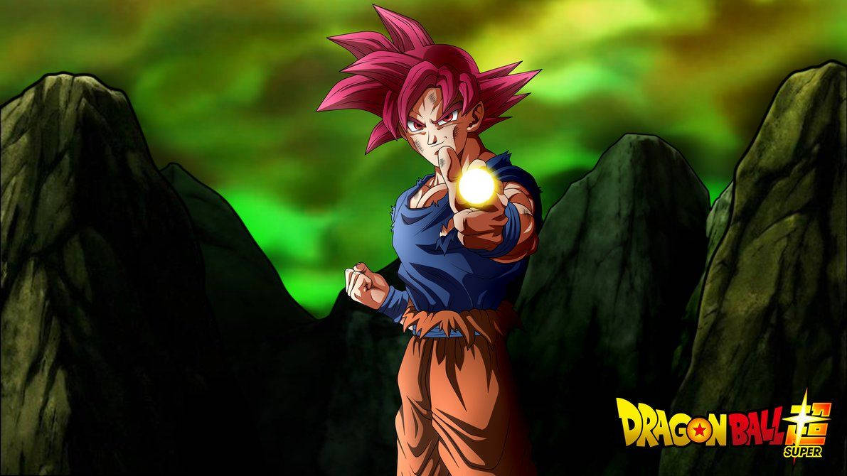 Hình nền Siêu Saiyan Thần Goku trên bầu trời xanh thiên hà.