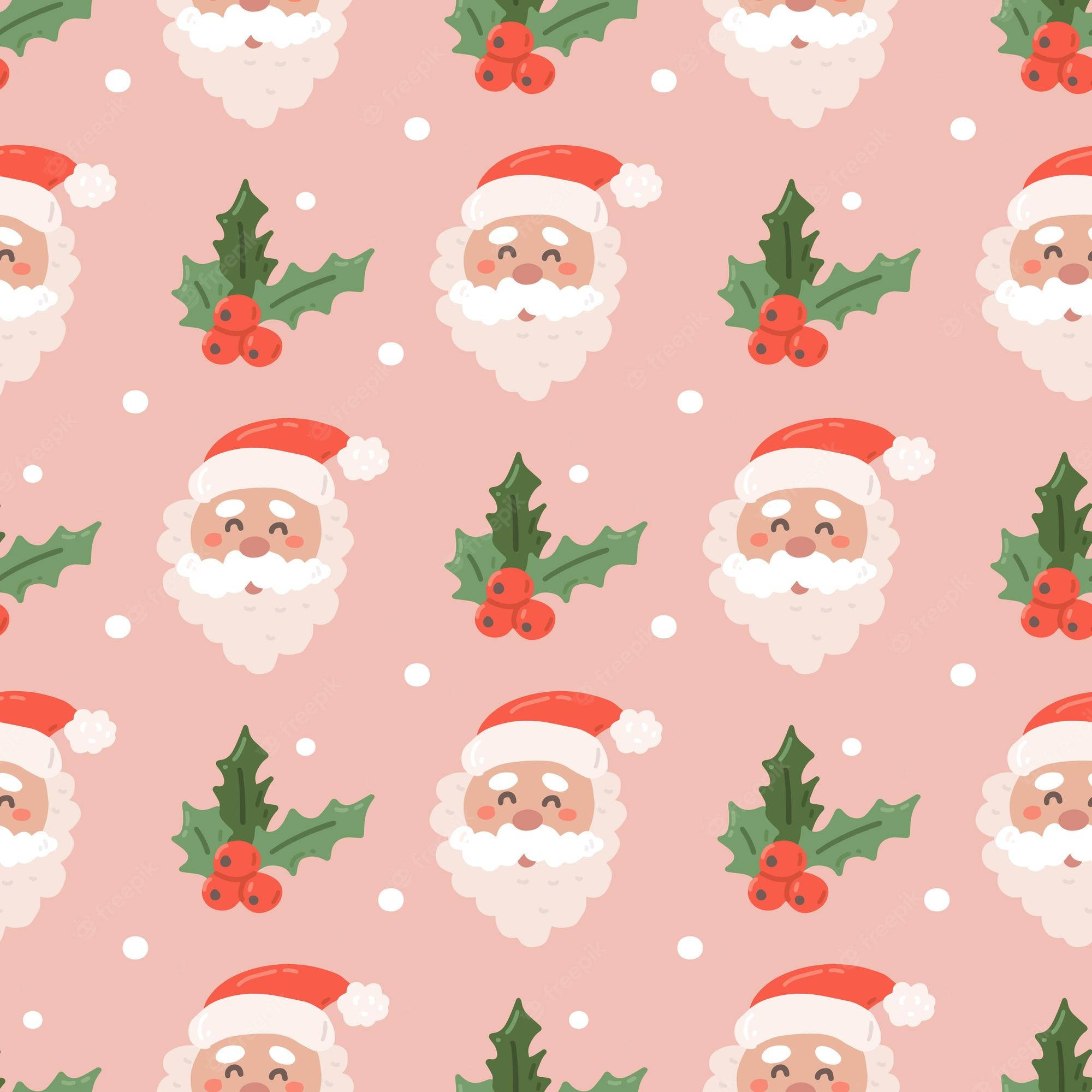 Họa tiết Ông già Noel phong cách Preppy Giáng sinh Hình nền