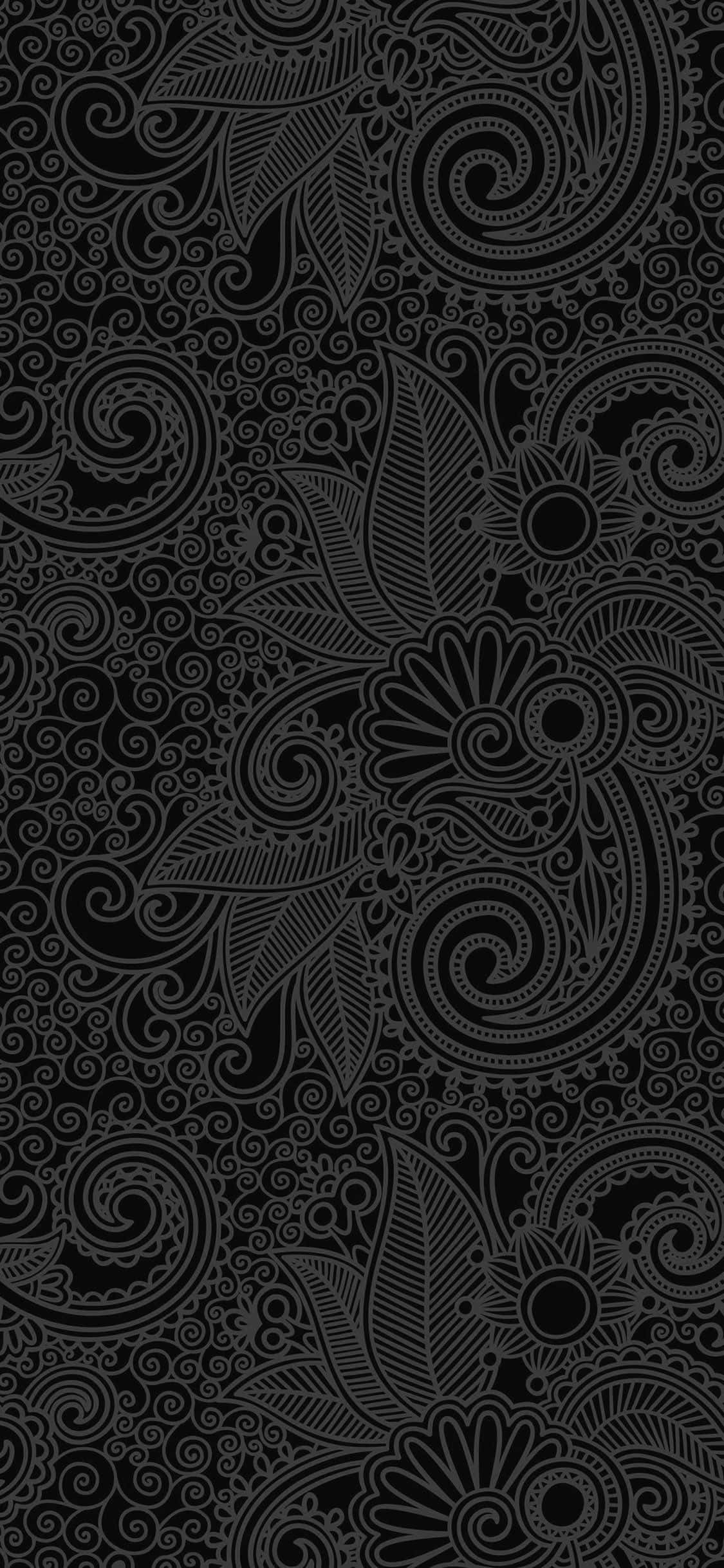 họa tiết paisley đen trắng Hình nền