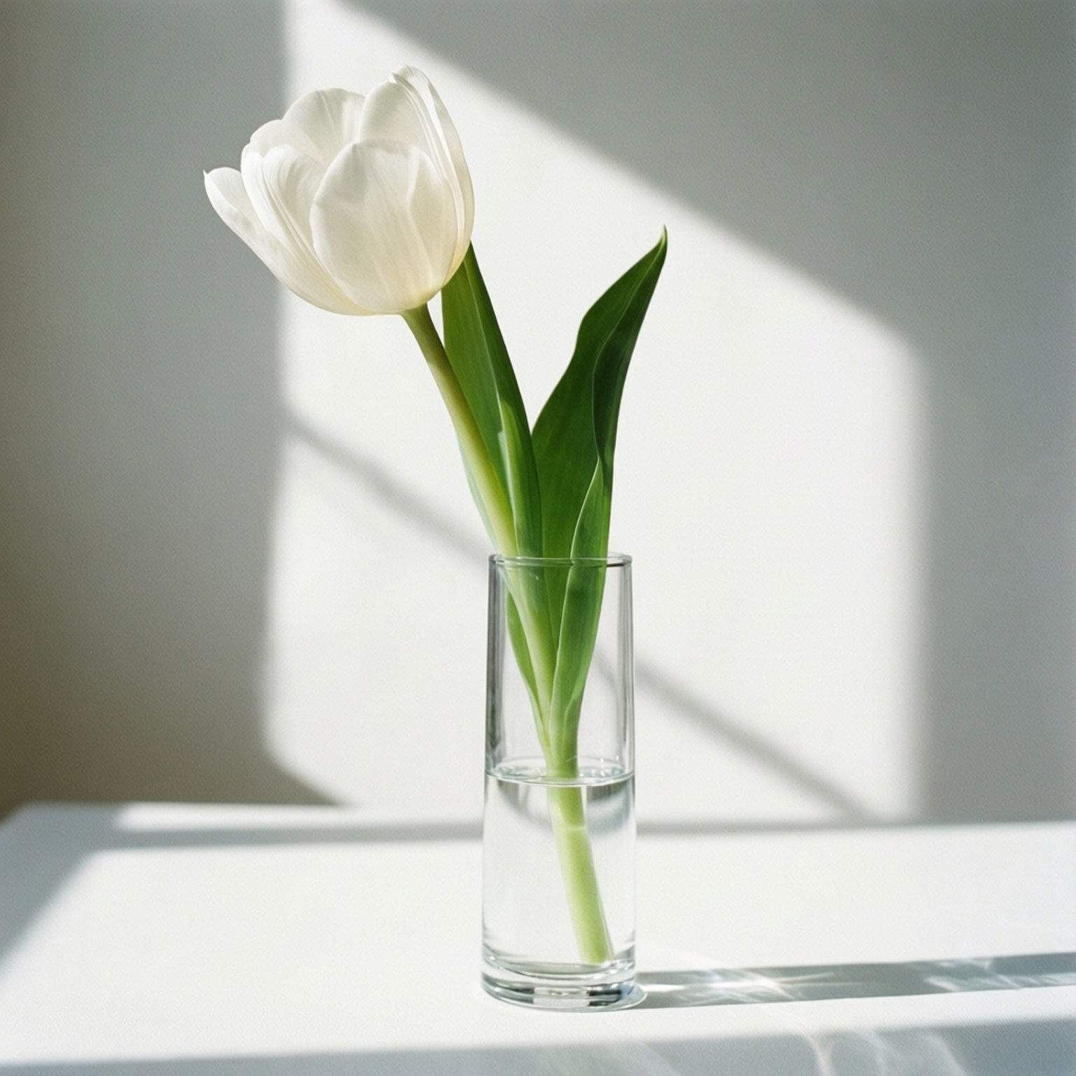 Hoa Tulip Trắng Tối Giản Hình nền