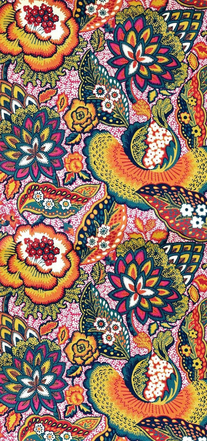 Hoa văn Boho rực rỡ sắc màu Hình nền