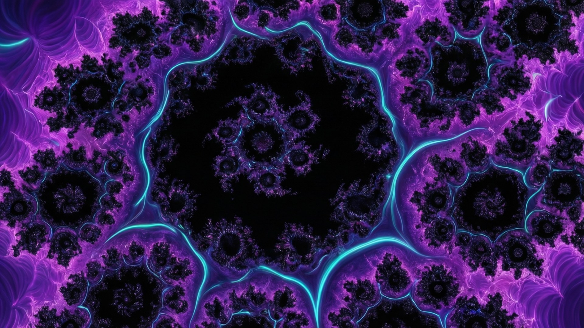 Hoa văn Fractal Tím Xanh Hình nền
