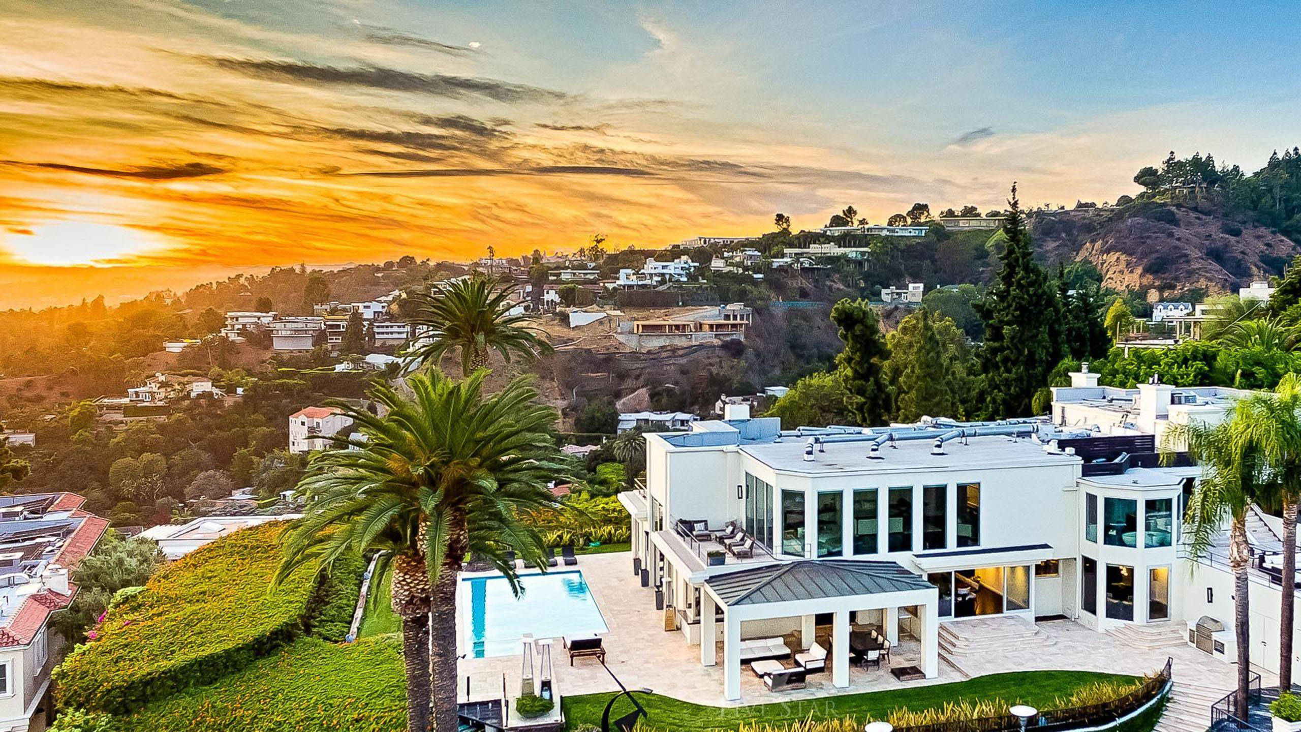 Hoàng hôn Beverly Hills Los Angeles Hình nền