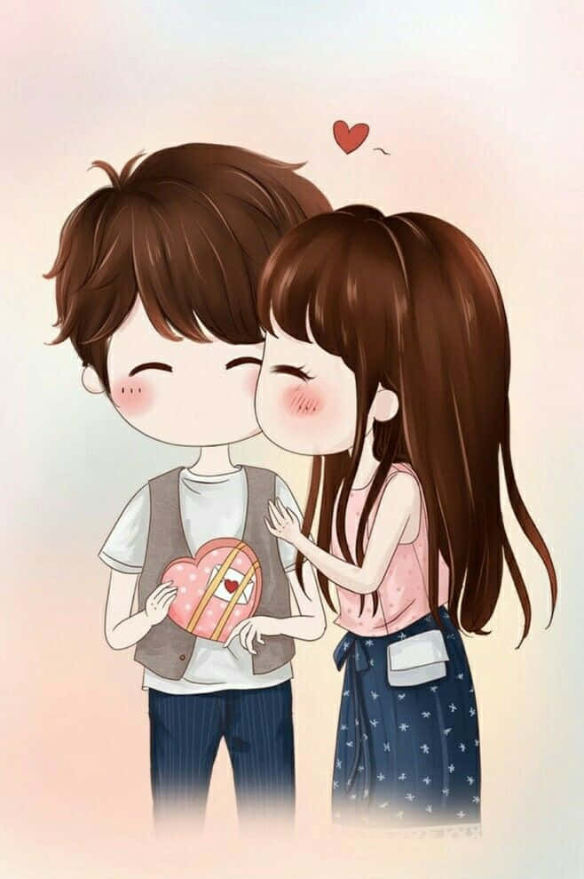 Hoàng hôn lãng mạn - Cặp đôi Anime ôm nhau Hình nền