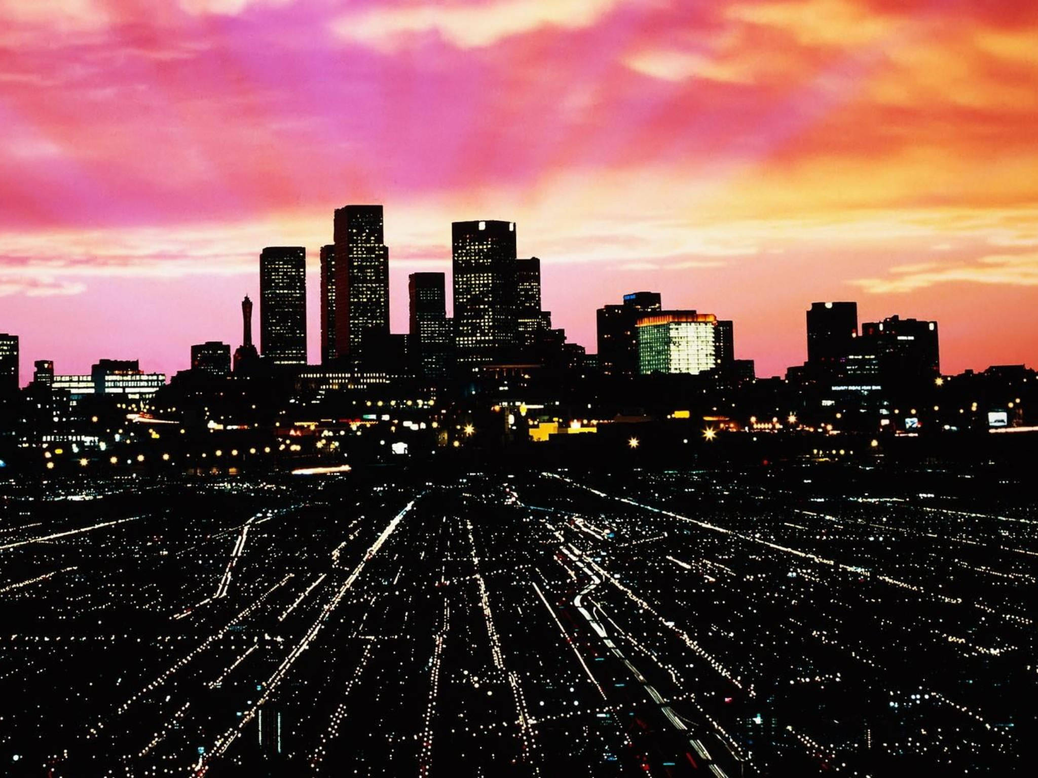 Hoàng hôn đô thị Los Angeles Hình nền