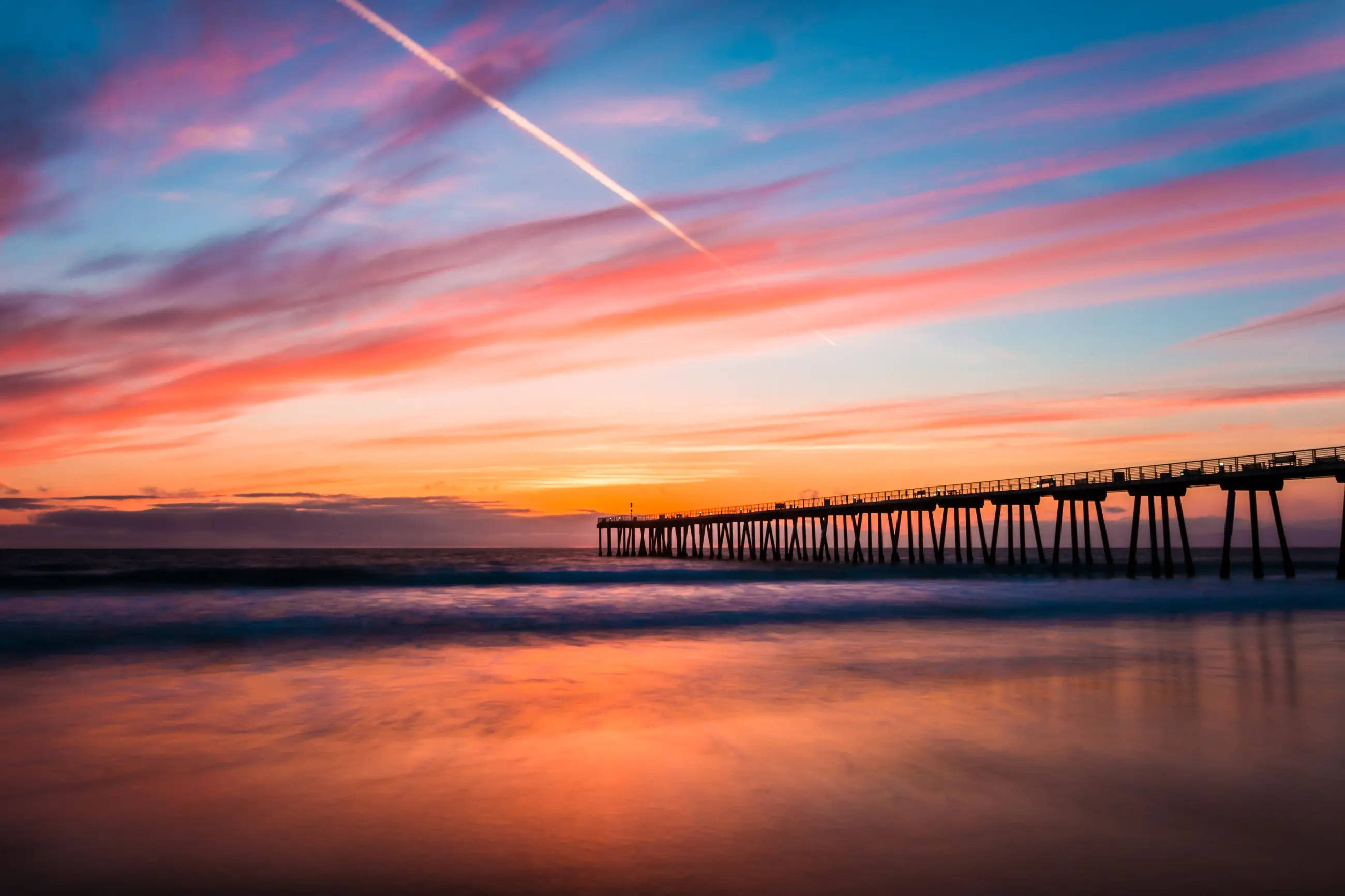 Hoàng hôn tại bến tàu Hermosa, Los Angeles Hình nền