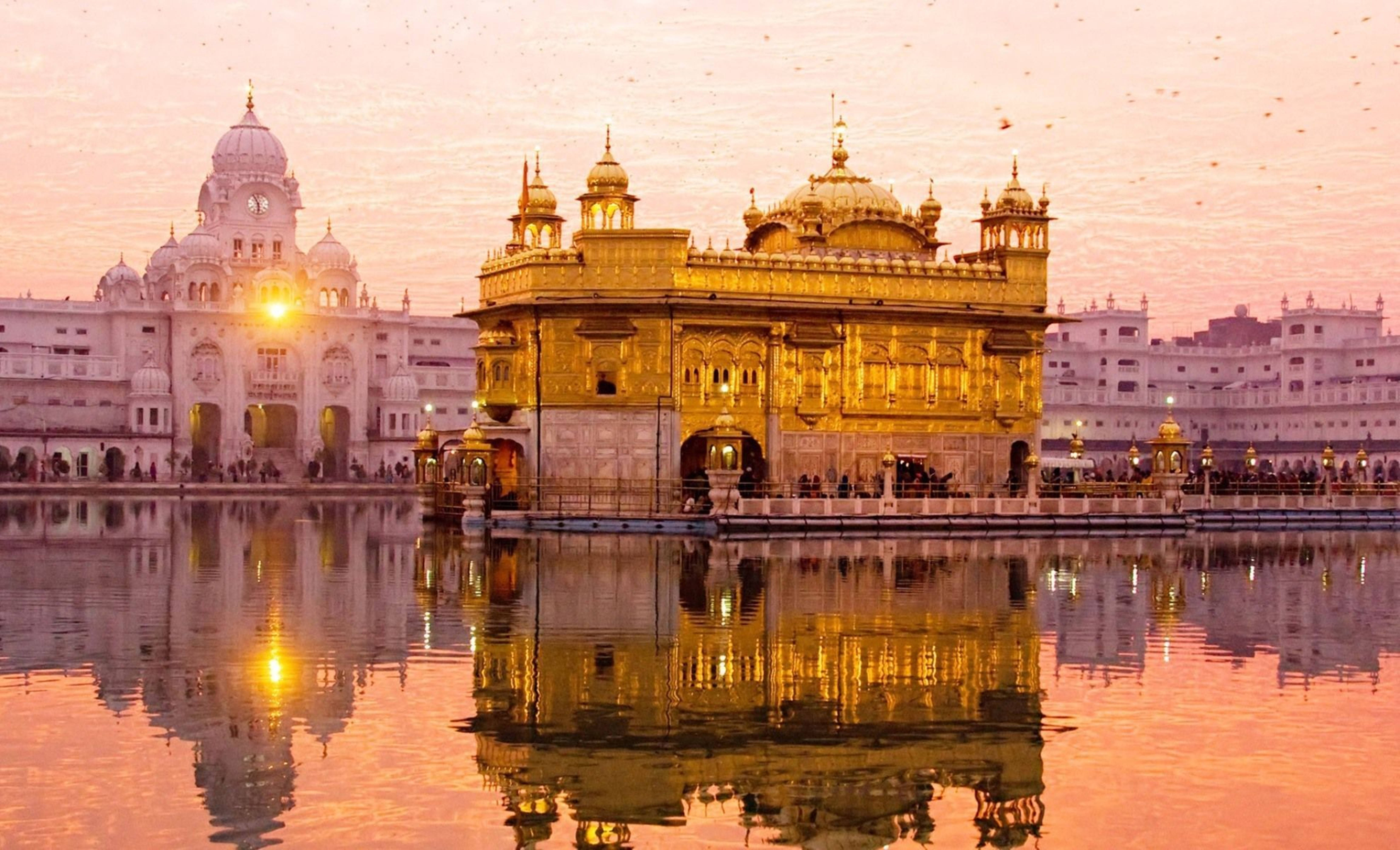 Hoàng hôn tại Đền Vàng Amritsar HD Hình nền
