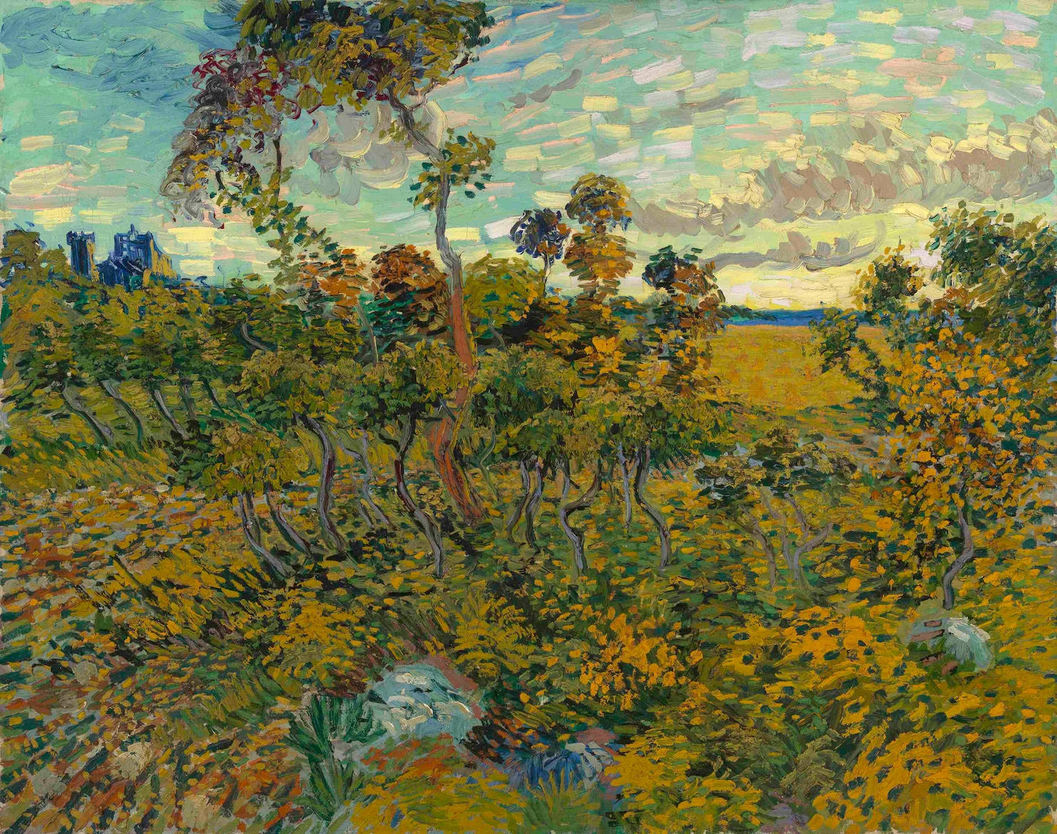 Hoàng hôn tại Montmajour Bảo tàng Van Gogh Hình nền