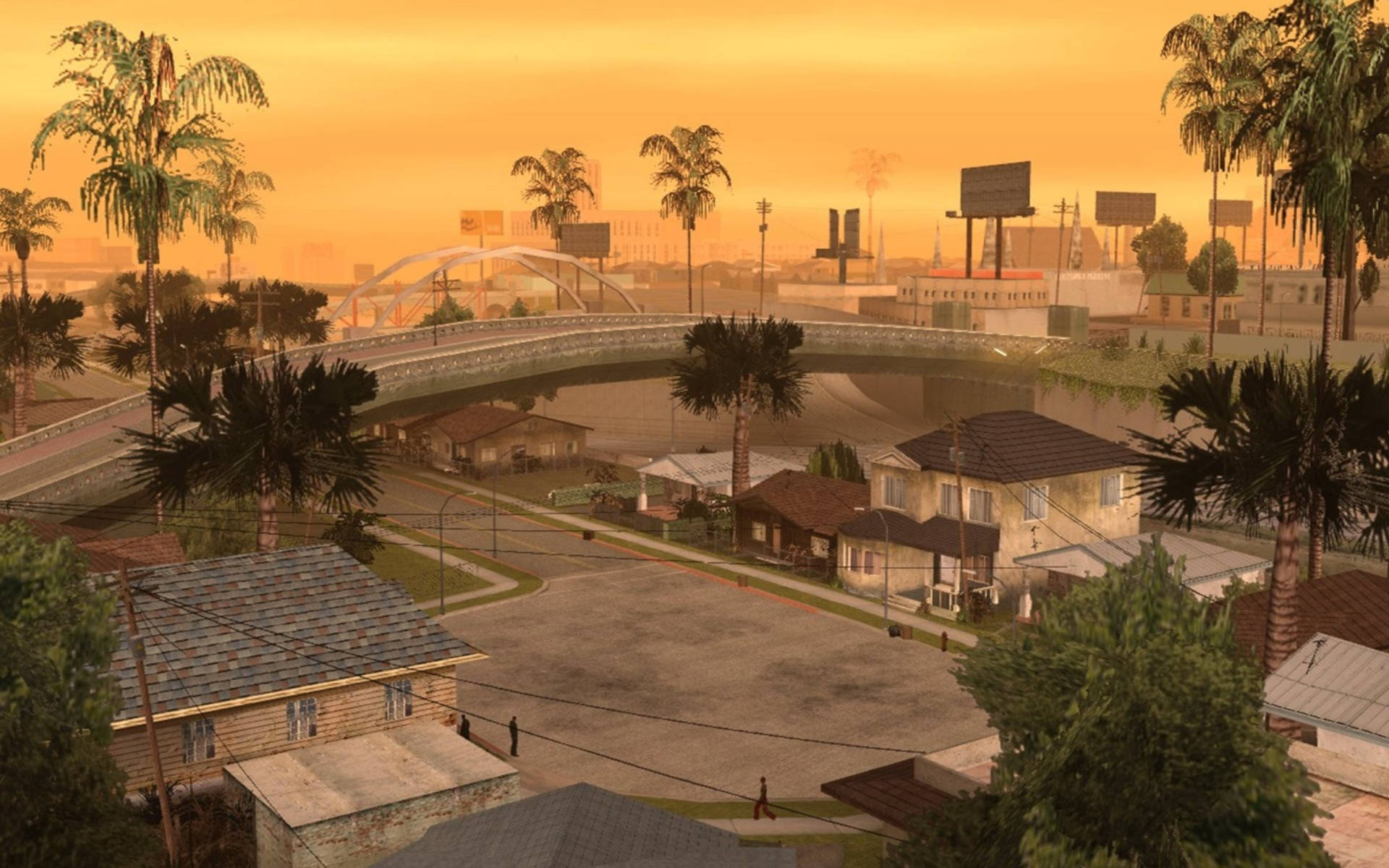 Hoàng hôn thị trấn GTA SA 4K Hình nền
