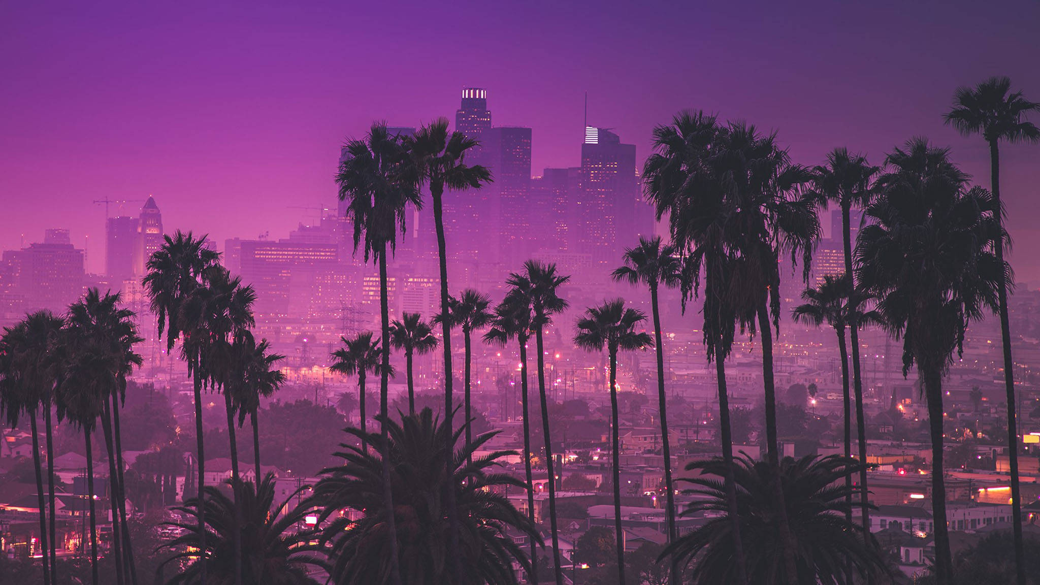 Hoàng hôn tím Los Angeles Hình nền