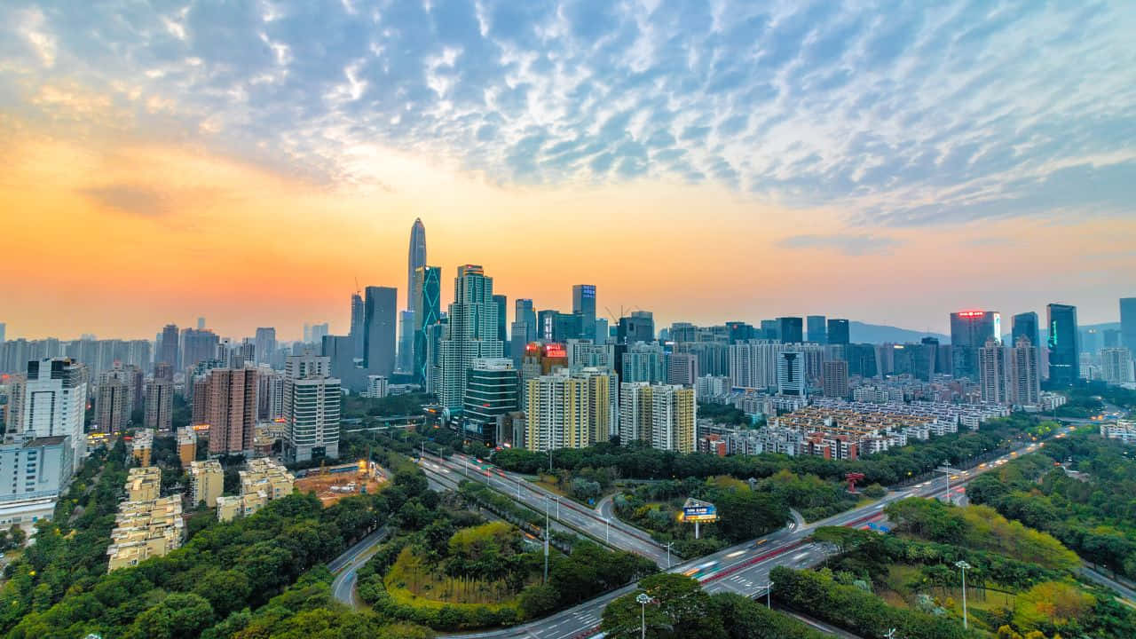 Hoàng hôn tím tuyệt đẹp trên đại dương yên tĩnh Hình nền