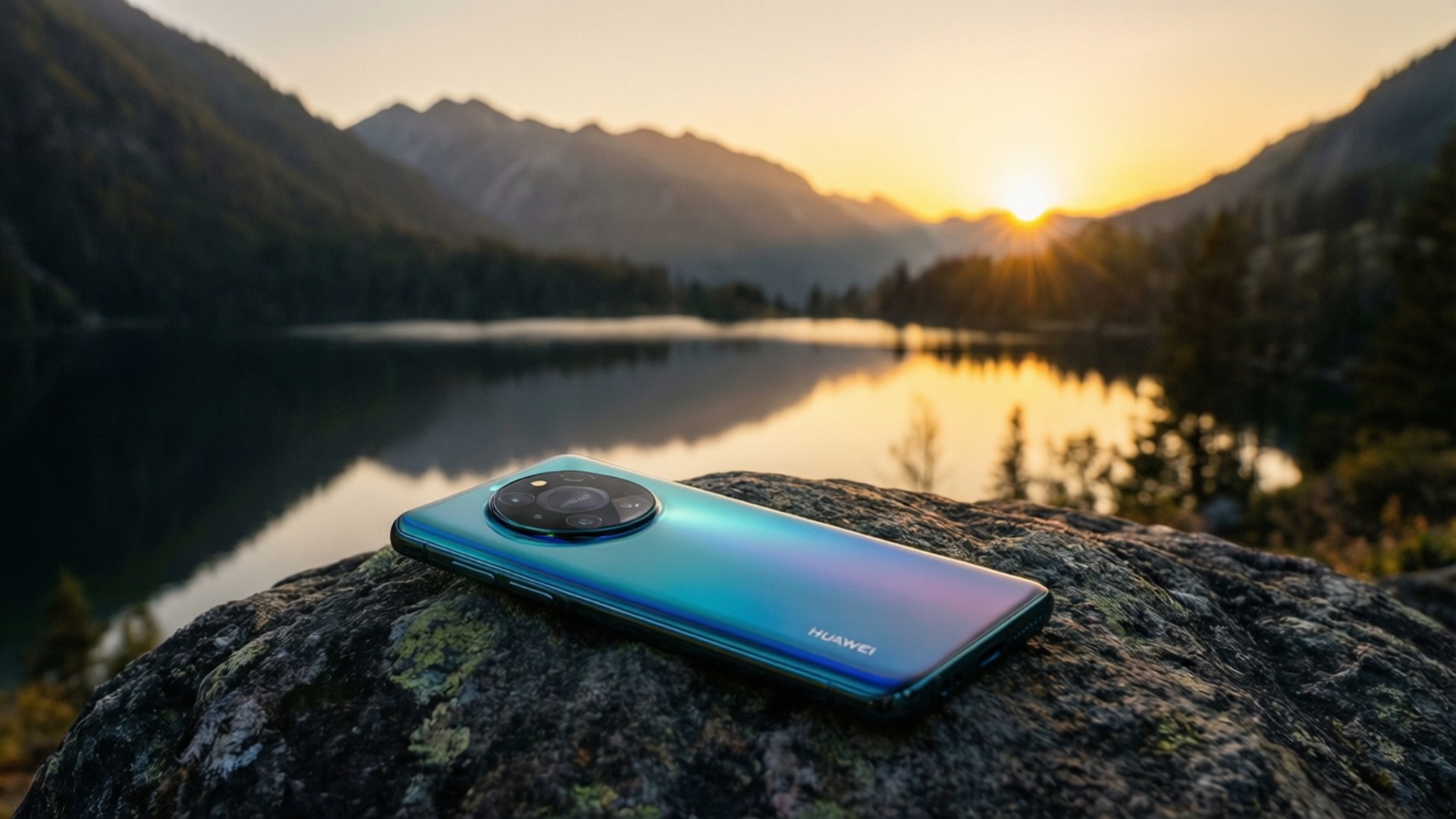 Hoàng hôn trên hồ cùng Huawei Hình nền